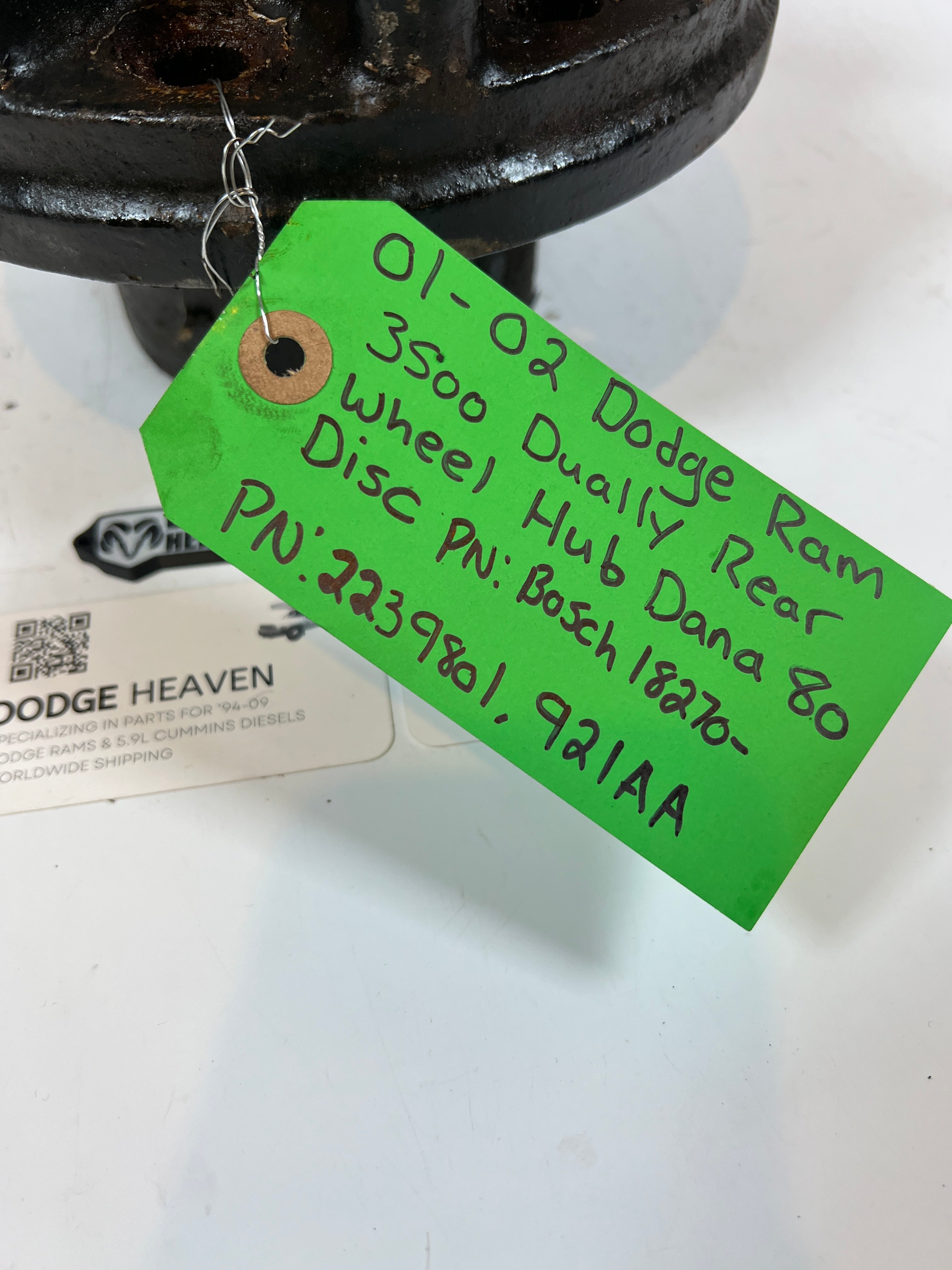 2001-2002 Dodge Ram 3500 Dually Rear Wheel Hub Dana 80 Disc