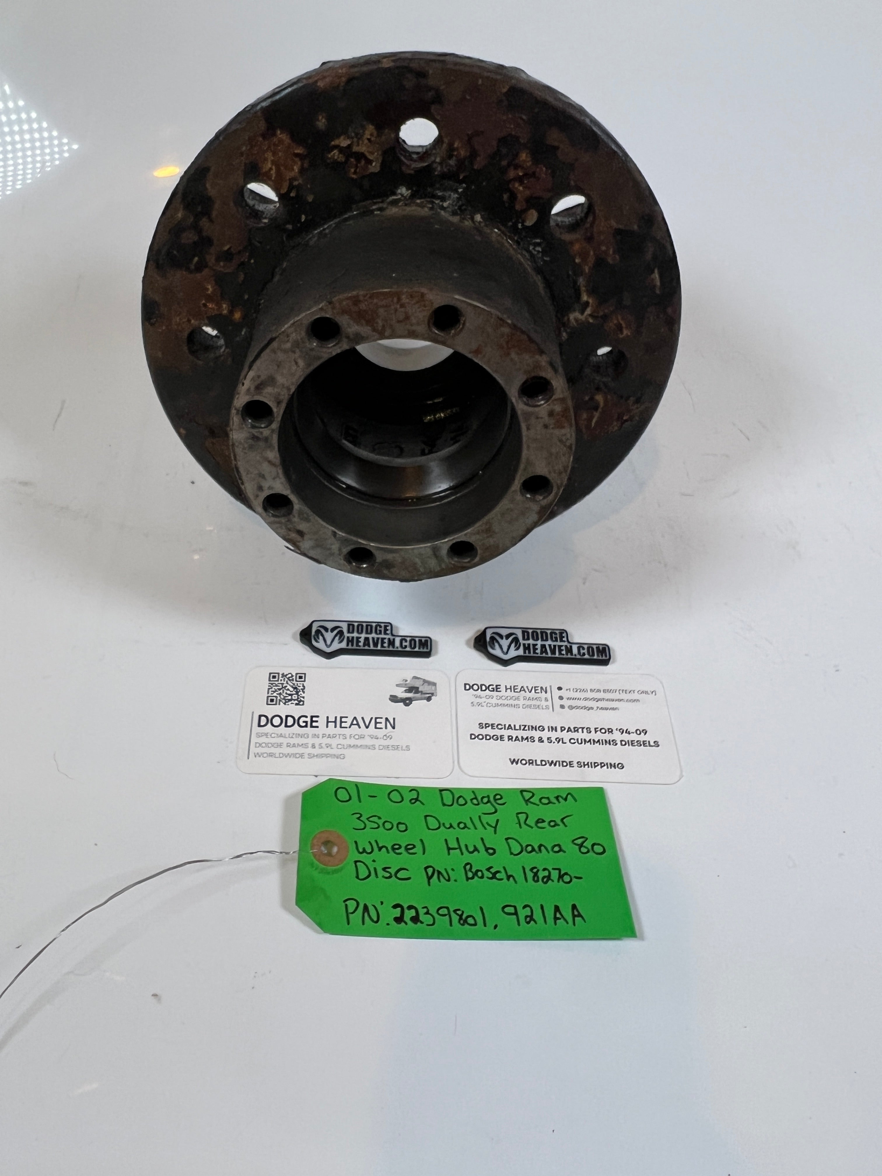 2001-2002 Dodge Ram 3500 Dually Rear Wheel Hub Dana 80 Disc