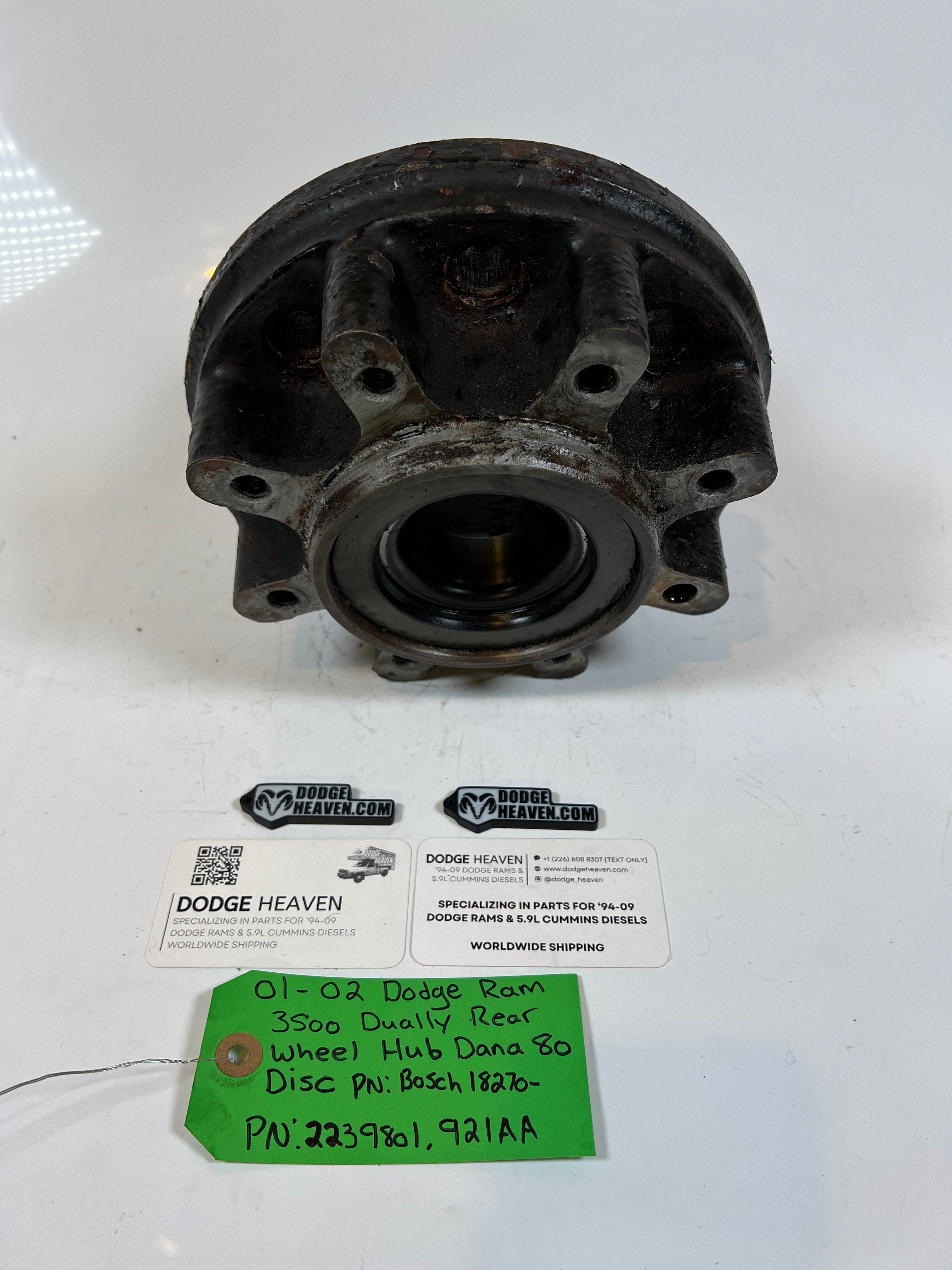 2001-2002 Dodge Ram 3500 Dually Rear Wheel Hub Dana 80 Disc