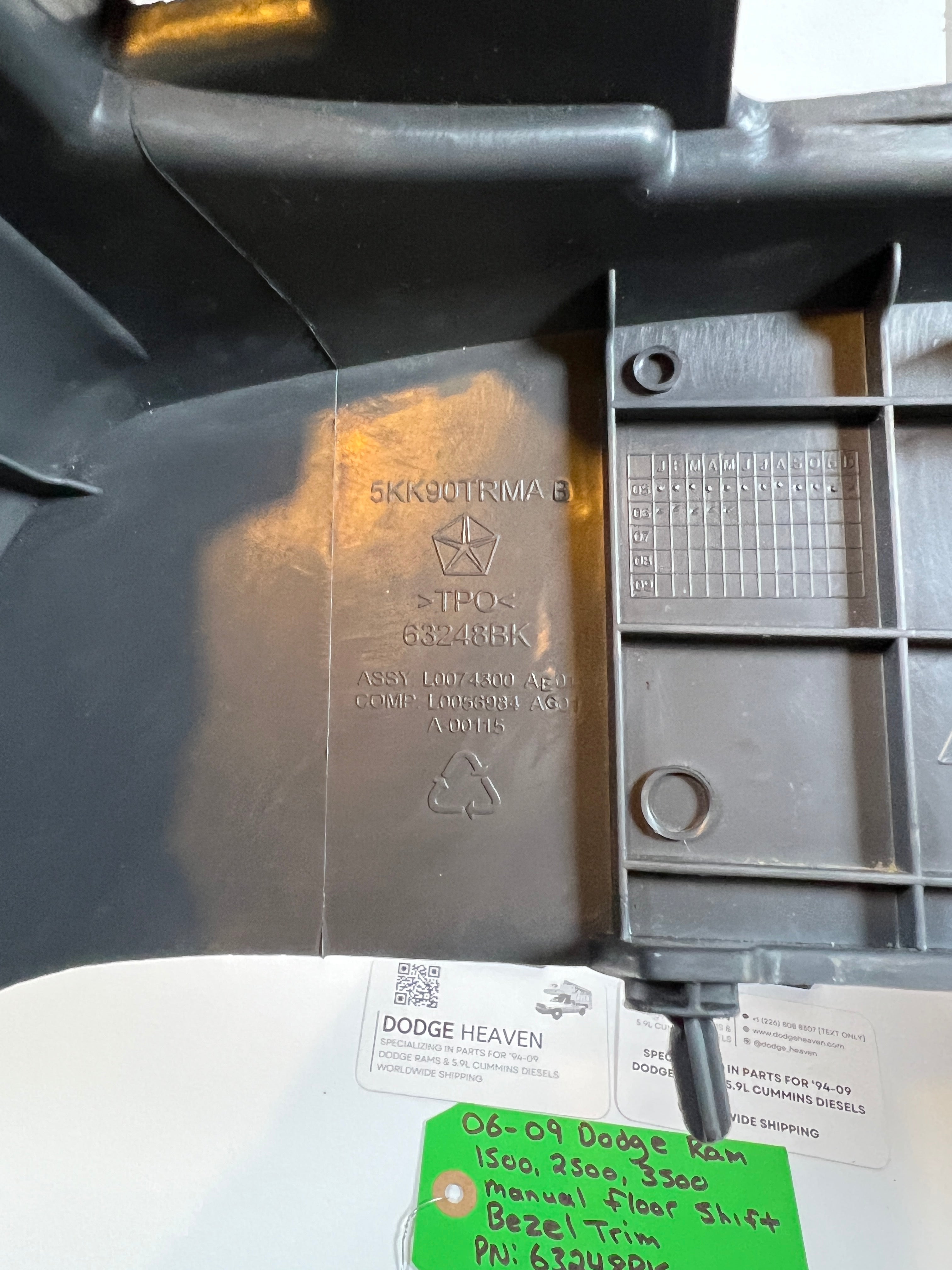 2006-2009 Dodge Ram 1500-3500 Manual Floor Shift Trim Bezel Light Grey