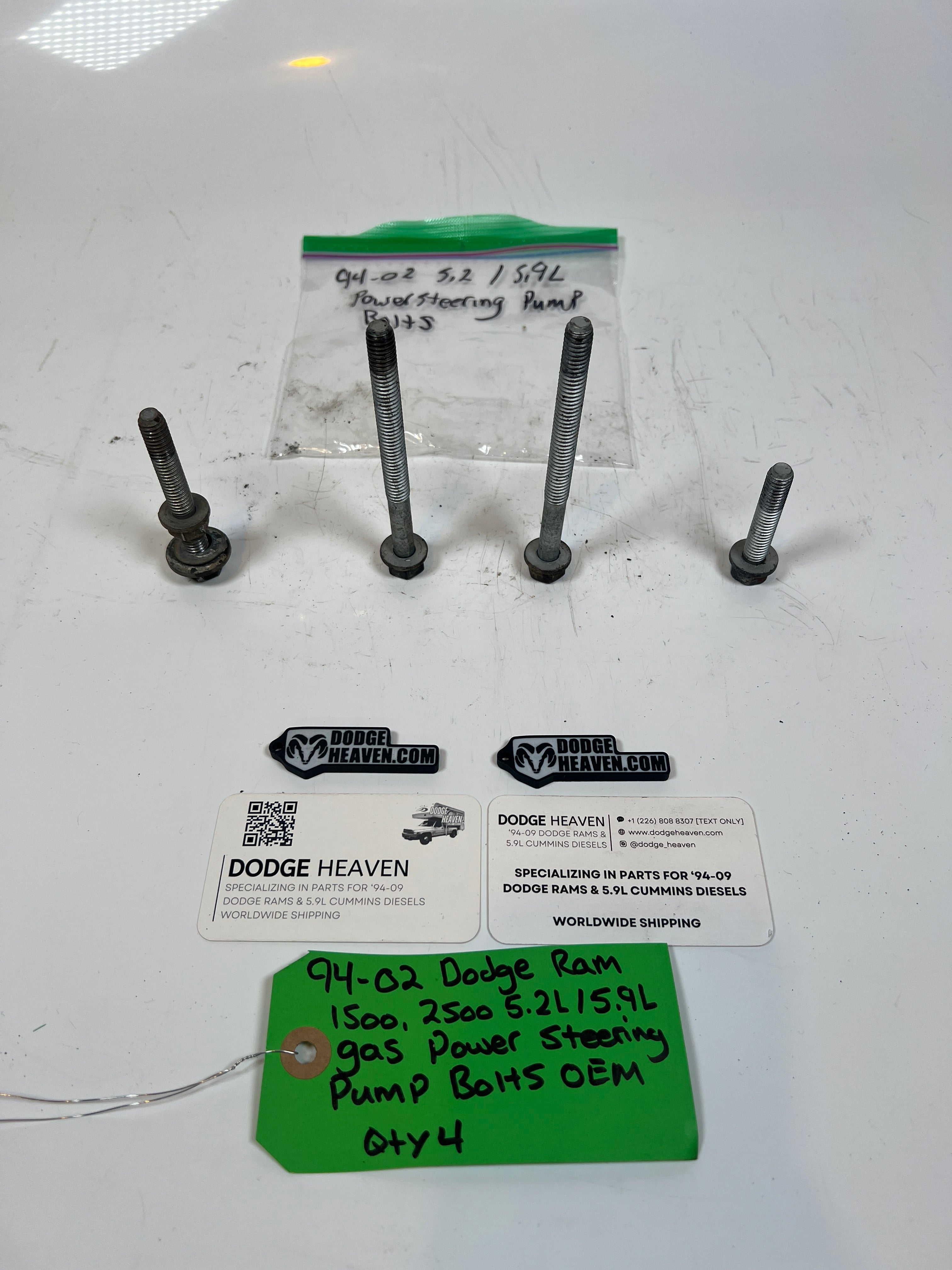 1994-2002 Dodge Ram 1500 2500 5.2L / 5.9L Gas Power Steering Pump Bolts QTY4