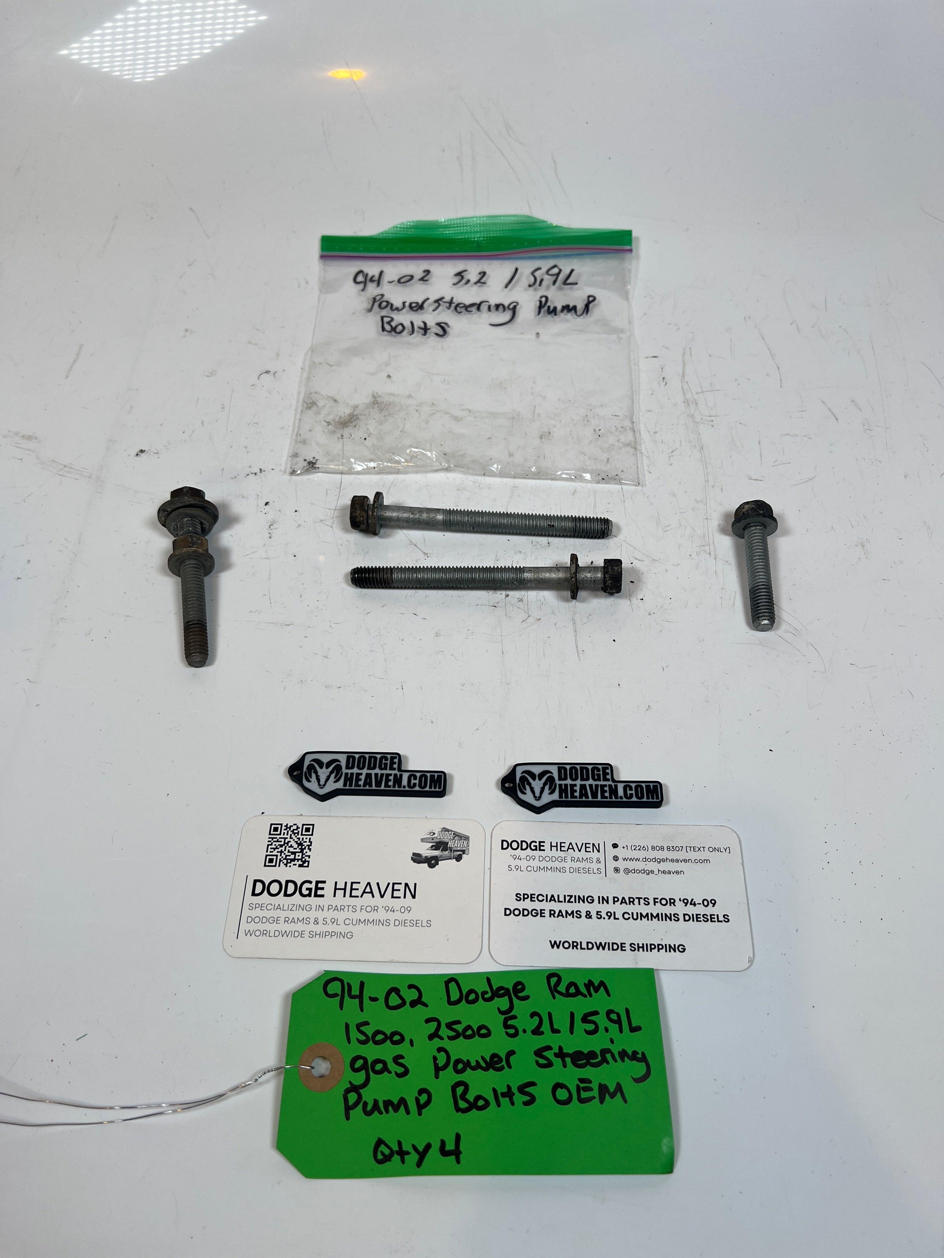 1994-2002 Dodge Ram 1500 2500 5.2L / 5.9L Gas Power Steering Pump Bolts QTY4