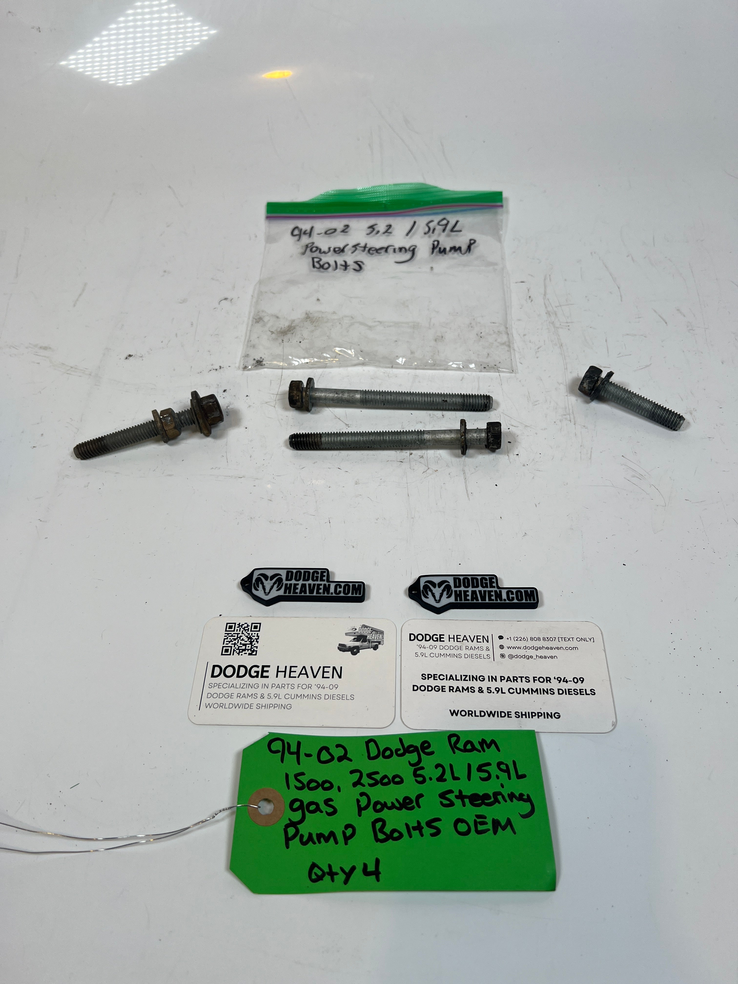 1994-2002 Dodge Ram 1500 2500 5.2L / 5.9L Gas Power Steering Pump Bolts QTY4