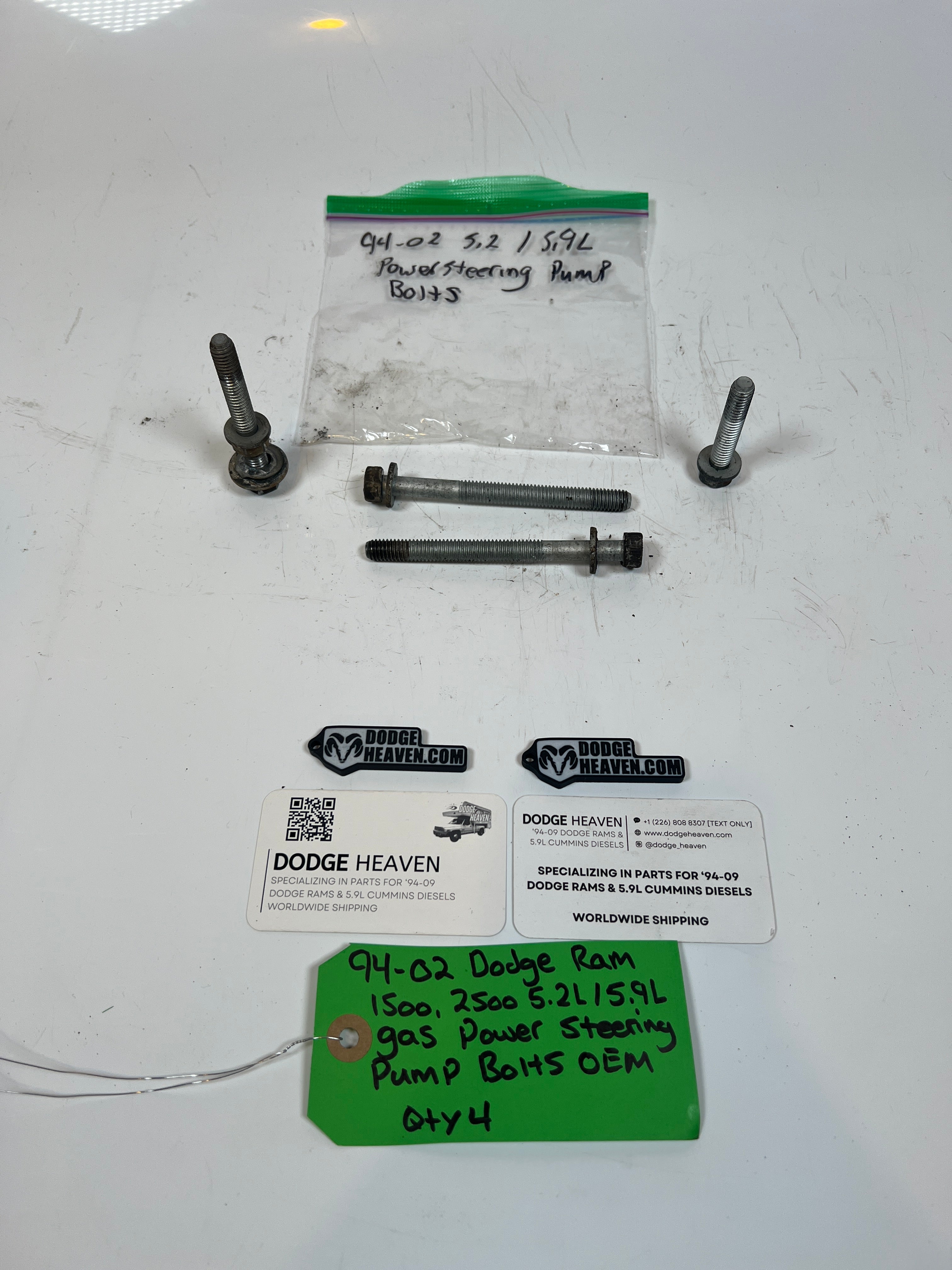 1994-2002 Dodge Ram 1500 2500 5.2L / 5.9L Gas Power Steering Pump Bolts QTY4