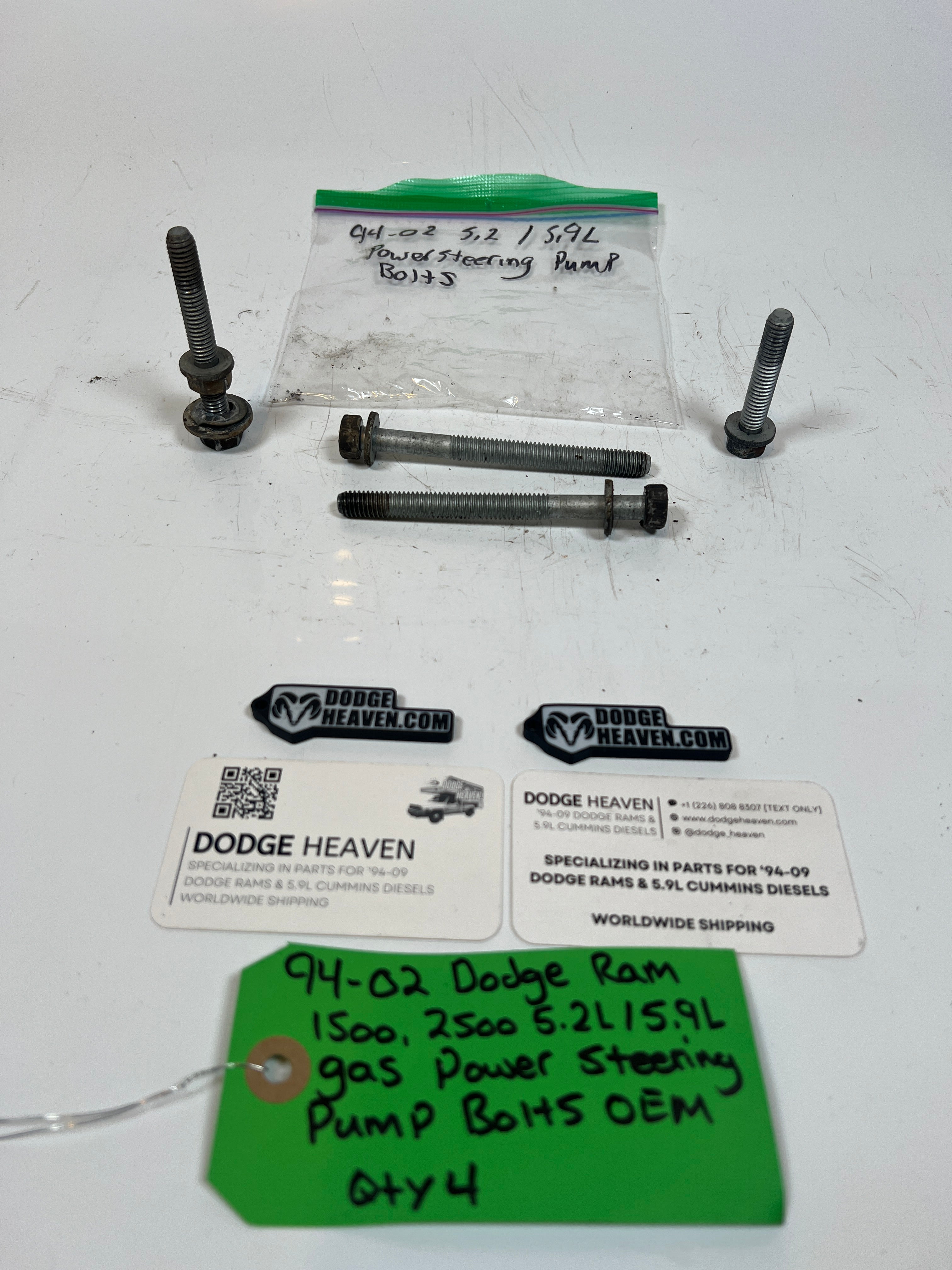 1994-2002 Dodge Ram 1500 2500 5.2L / 5.9L Gas Power Steering Pump Bolts QTY4