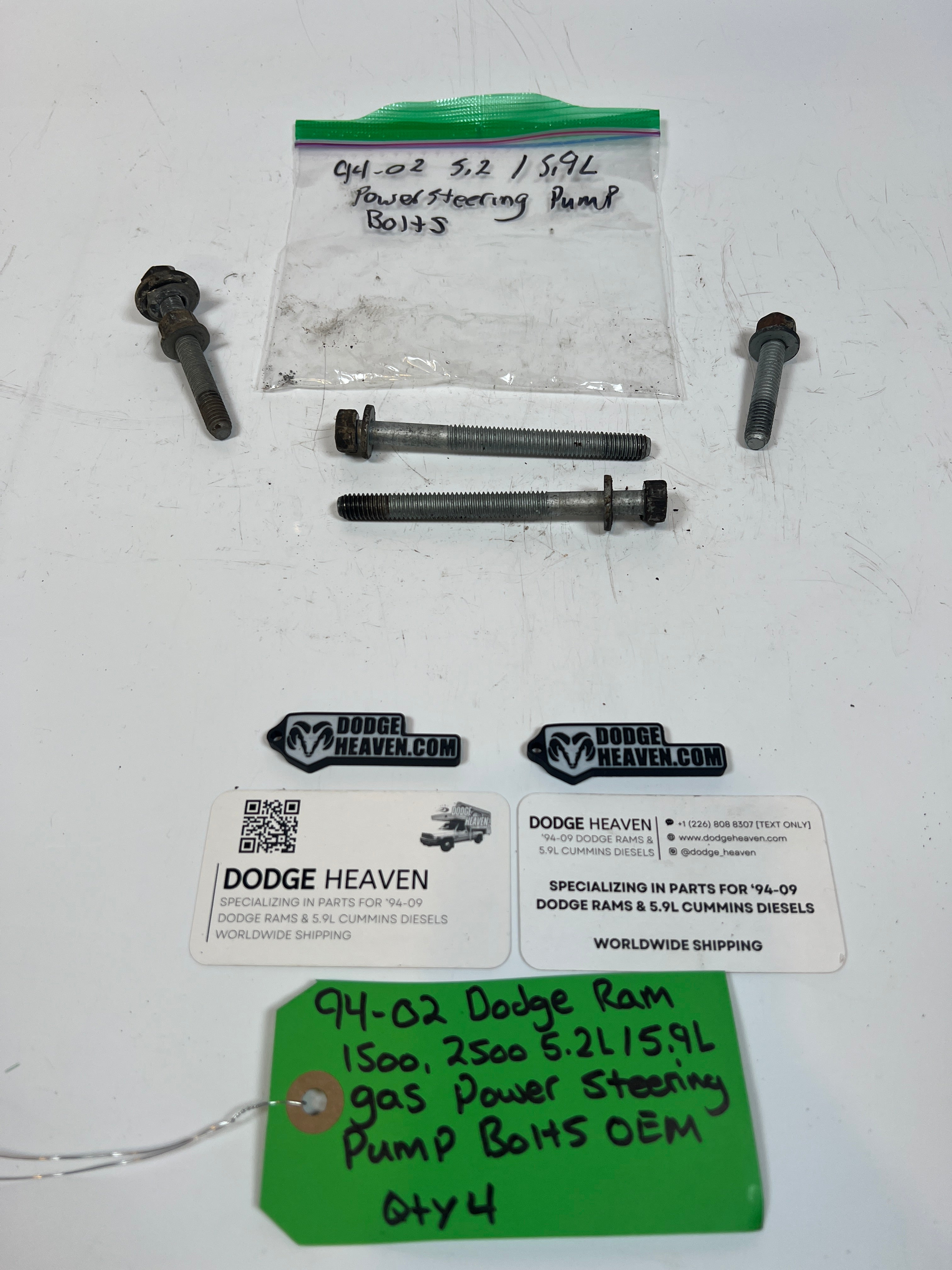 1994-2002 Dodge Ram 1500 2500 5.2L / 5.9L Gas Power Steering Pump Bolts QTY4
