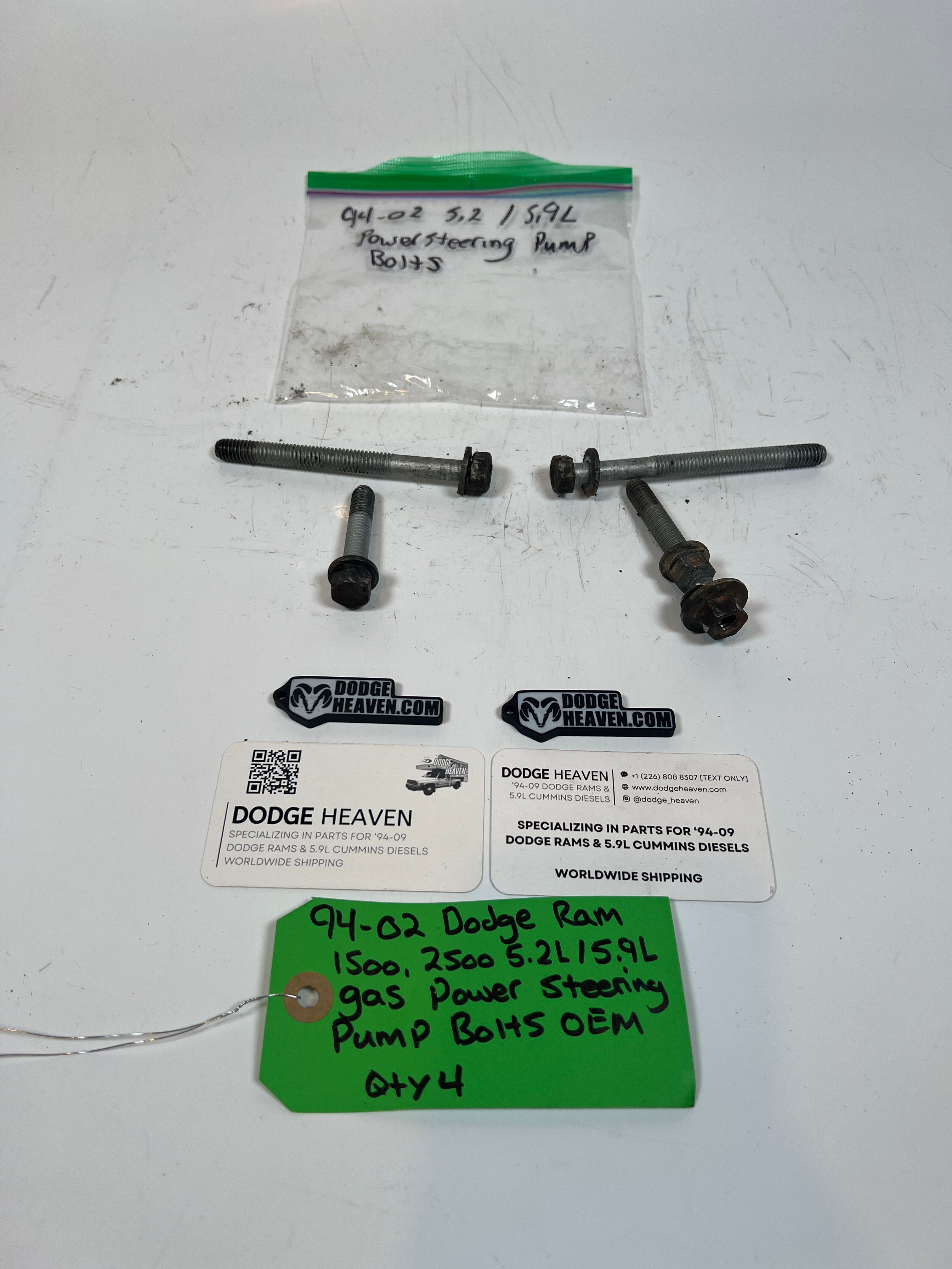 1994-2002 Dodge Ram 1500 2500 5.2L / 5.9L Gas Power Steering Pump Bolts QTY4