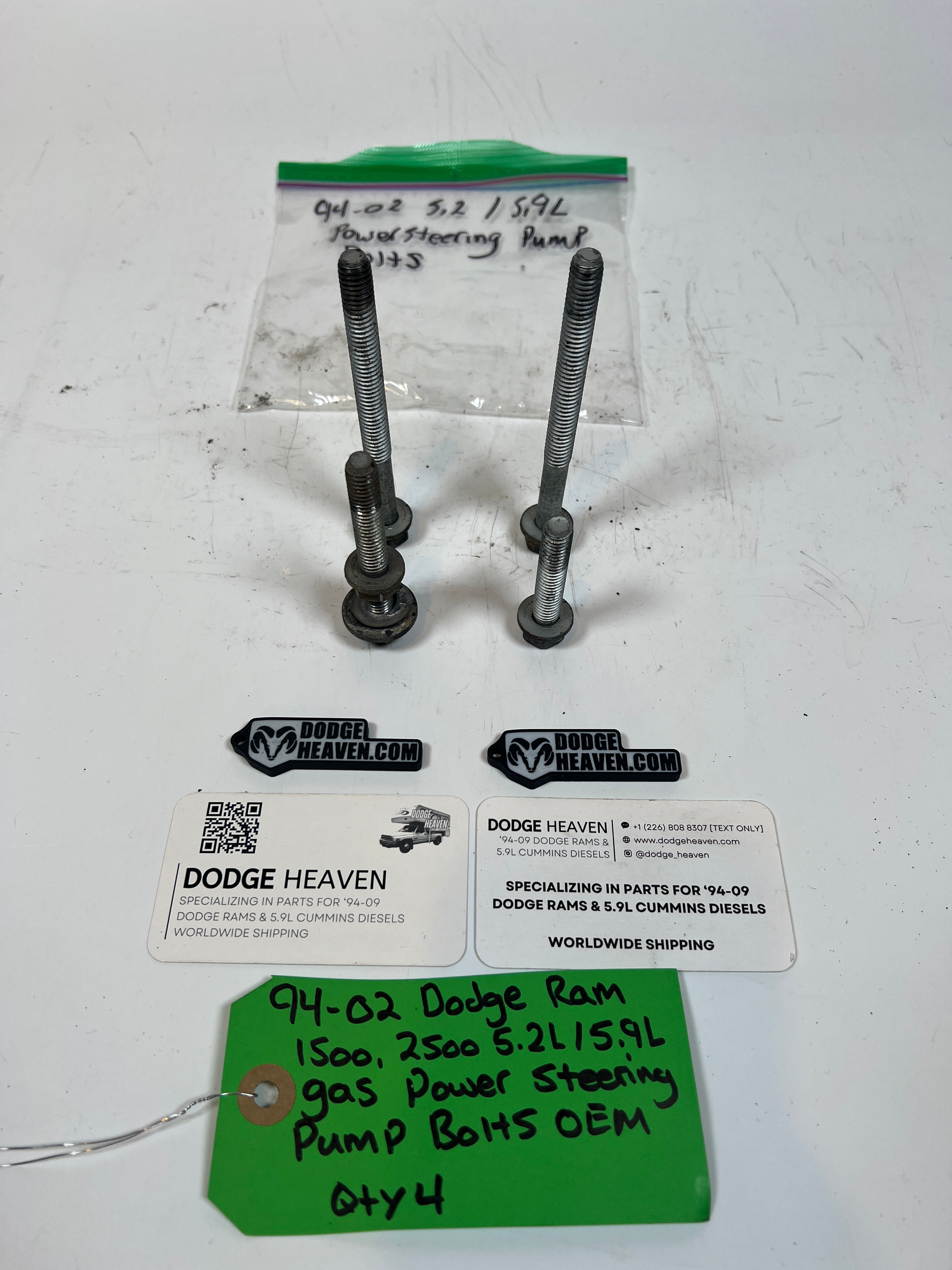1994-2002 Dodge Ram 1500 2500 5.2L / 5.9L Gas Power Steering Pump Bolts QTY4