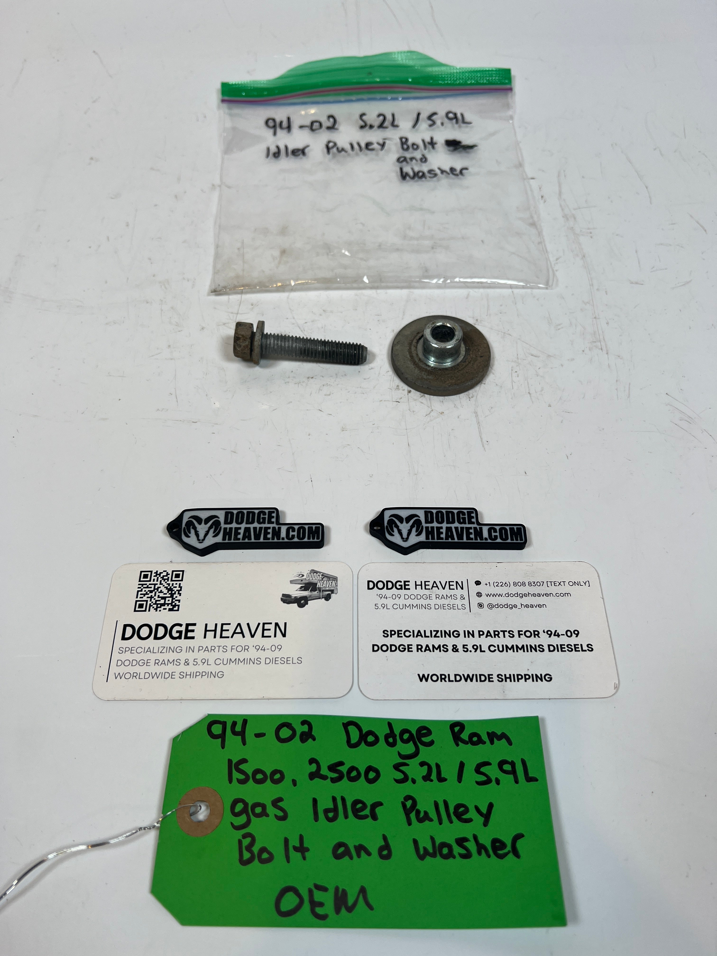 1994-2002 Dodge Ram 1500 2500 5.2L / 5.9L Gas Idler Pulley Bolt & Washer