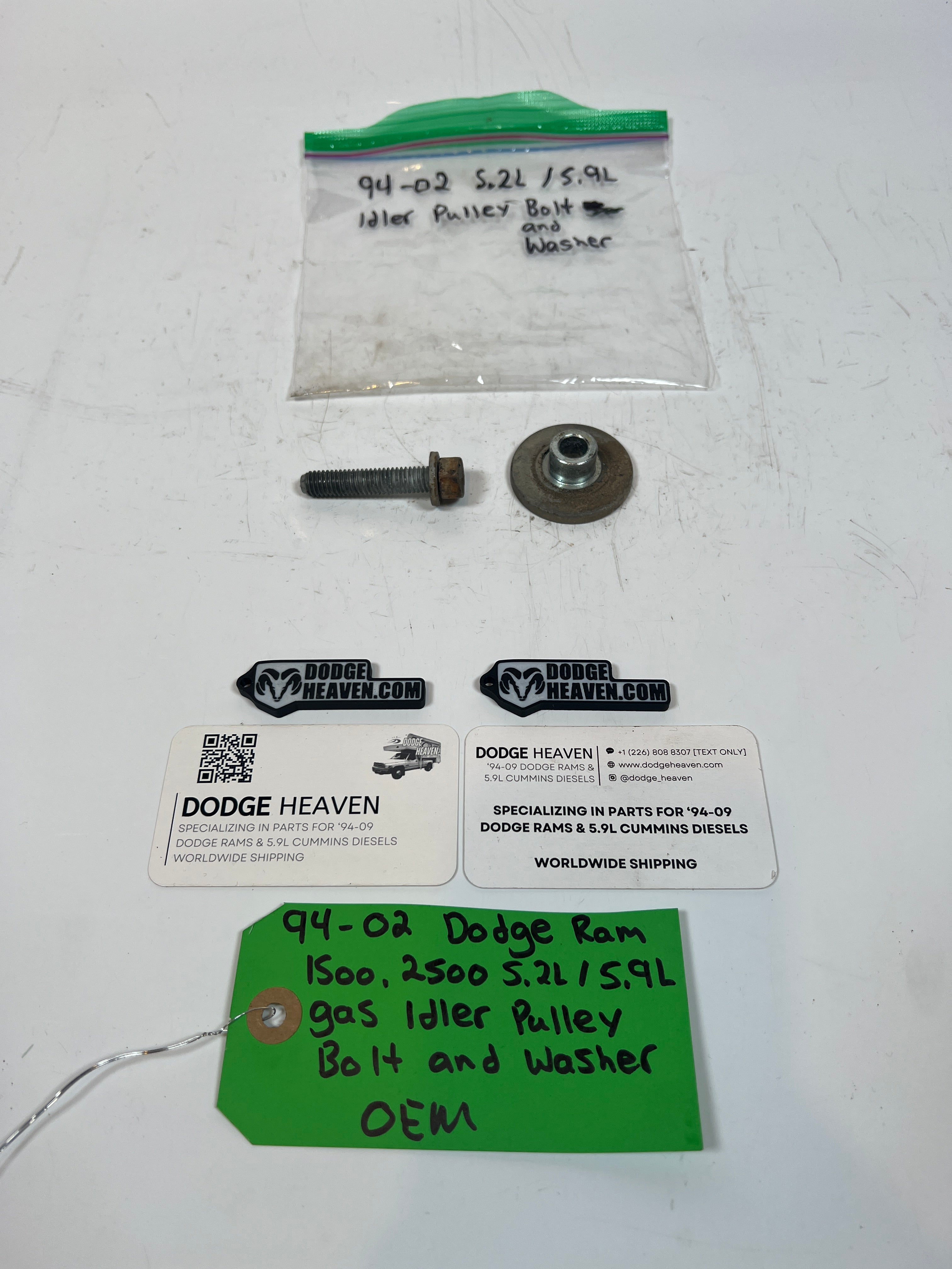 1994-2002 Dodge Ram 1500 2500 5.2L / 5.9L Gas Idler Pulley Bolt & Washer