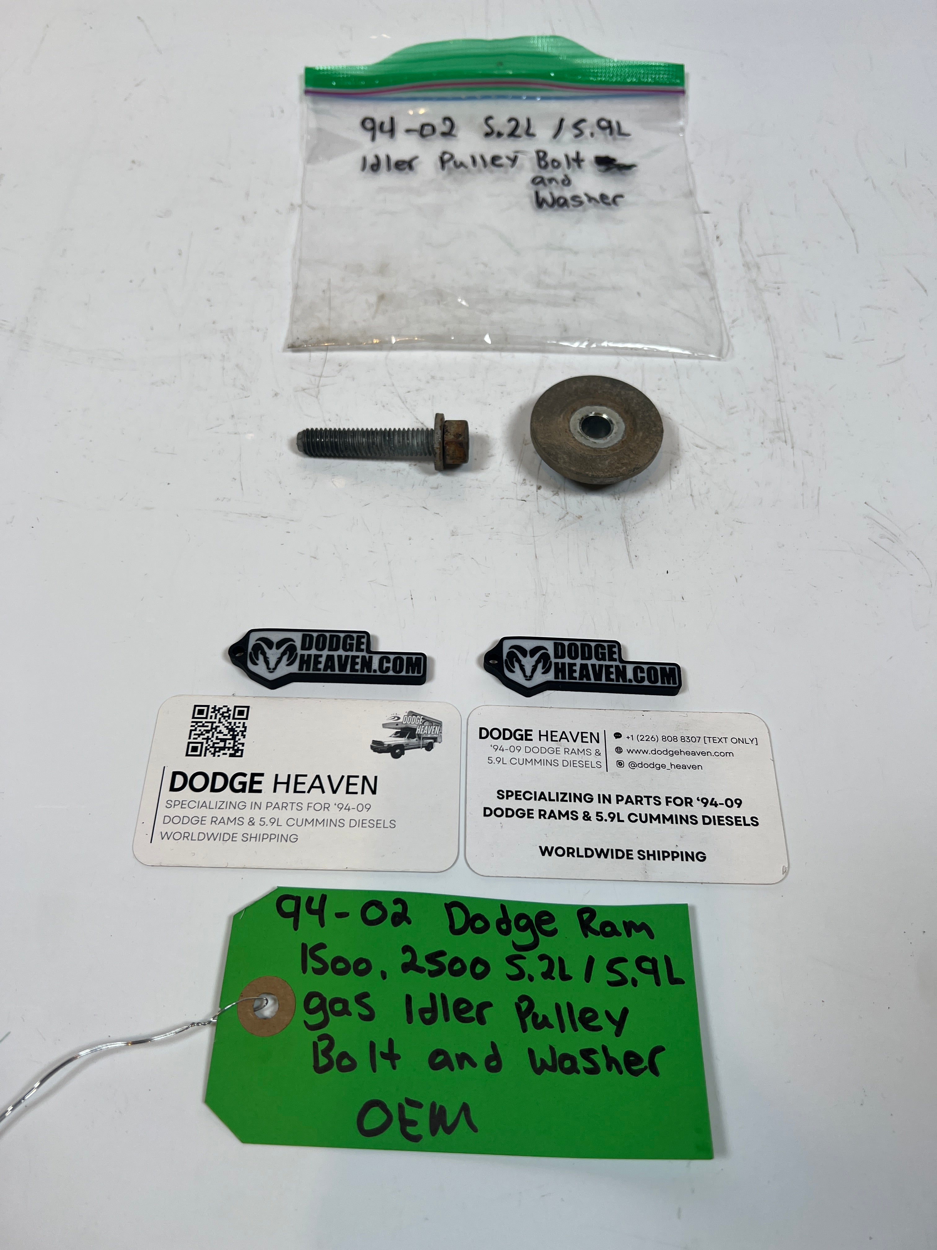 1994-2002 Dodge Ram 1500 2500 5.2L / 5.9L Gas Idler Pulley Bolt & Washer