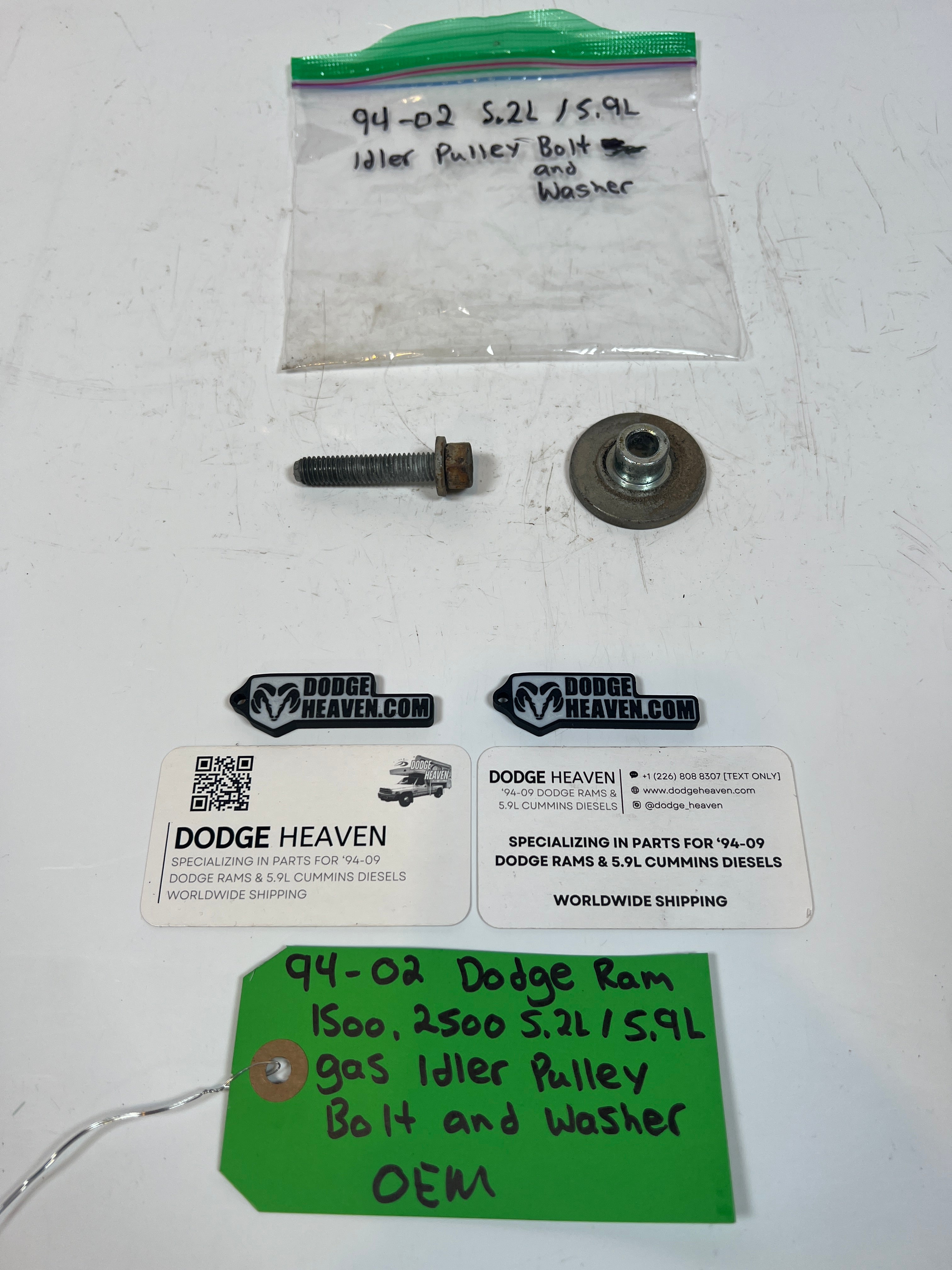 1994-2002 Dodge Ram 1500 2500 5.2L / 5.9L Gas Idler Pulley Bolt & Washer