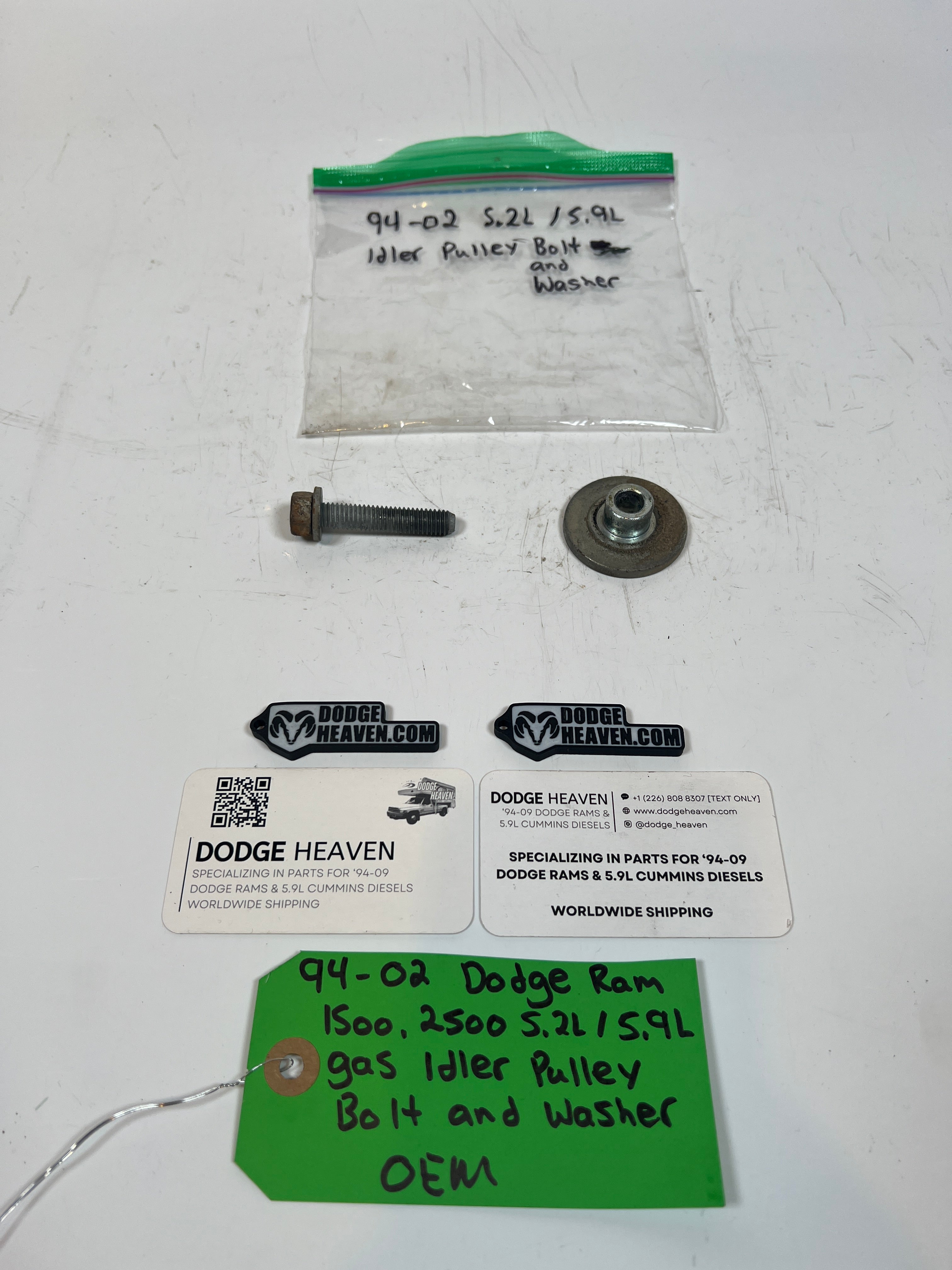 1994-2002 Dodge Ram 1500 2500 5.2L / 5.9L Gas Idler Pulley Bolt & Washer