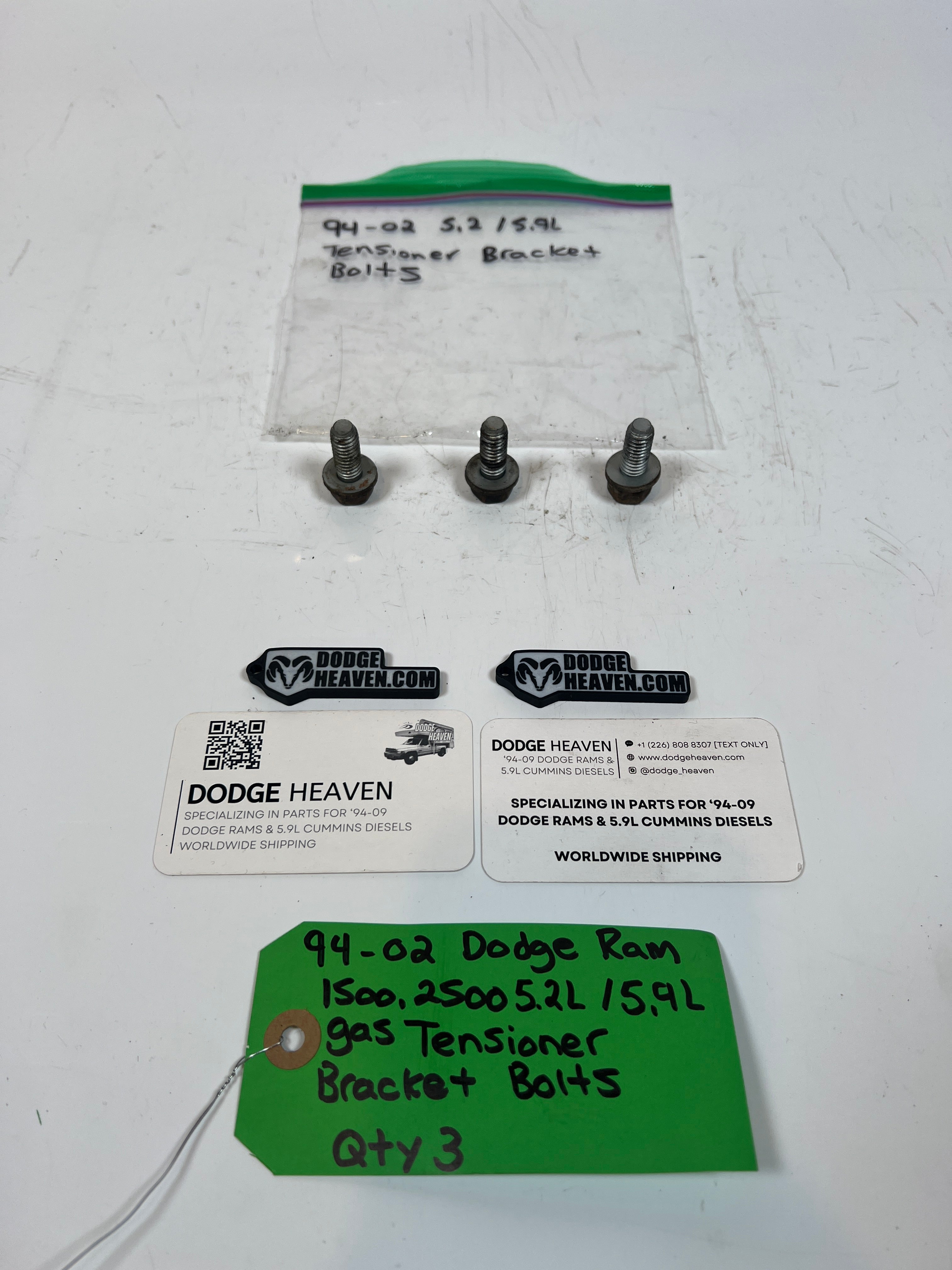 1994-2002 Dodge Ram 1500 2500 5.2L / 5.9l Gas Tensioner Bracket Bolts Qty 3