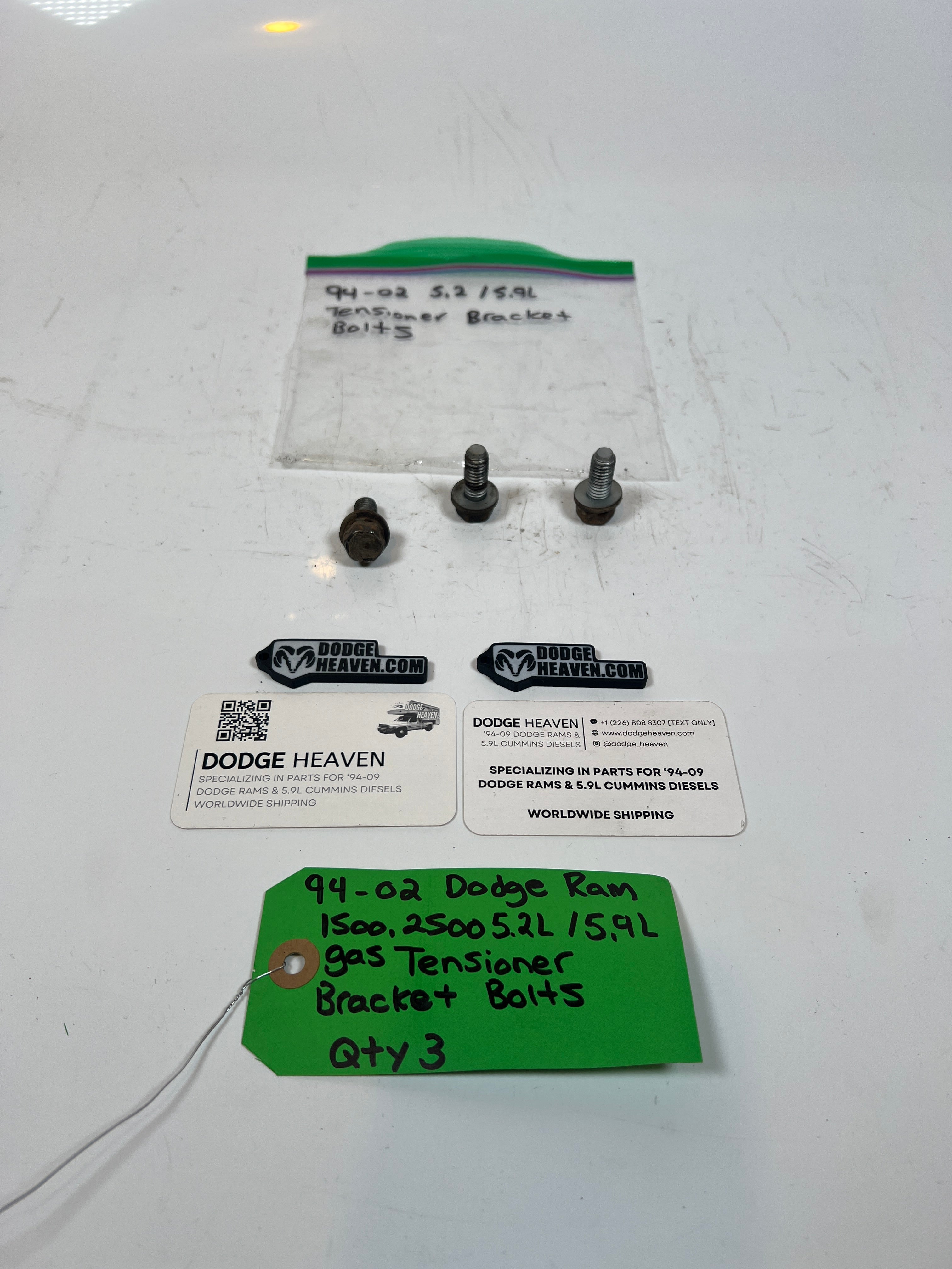 1994-2002 Dodge Ram 1500 2500 5.2L / 5.9l Gas Tensioner Bracket Bolts Qty 3