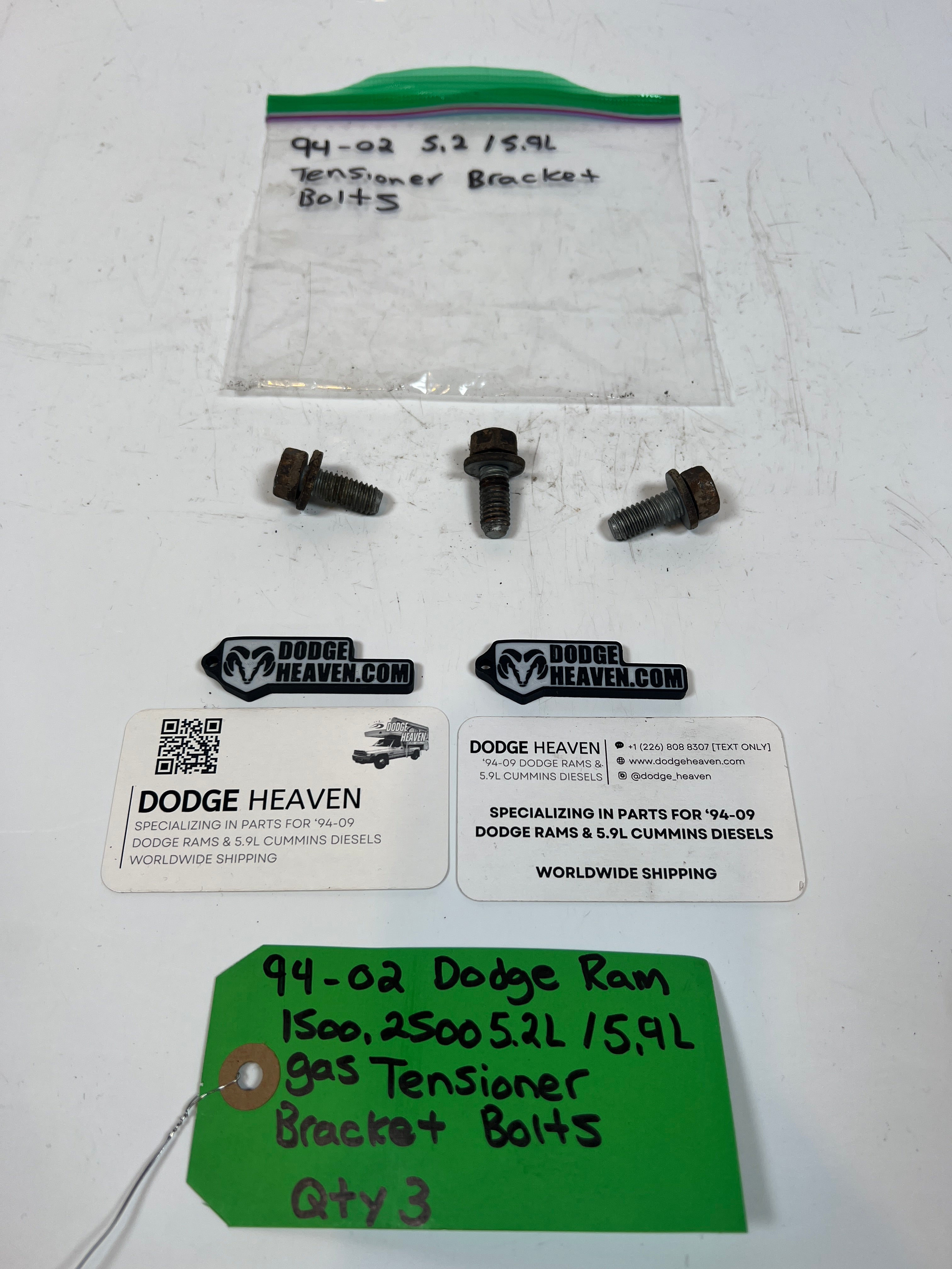 1994-2002 Dodge Ram 1500 2500 5.2L / 5.9l Gas Tensioner Bracket Bolts Qty 3