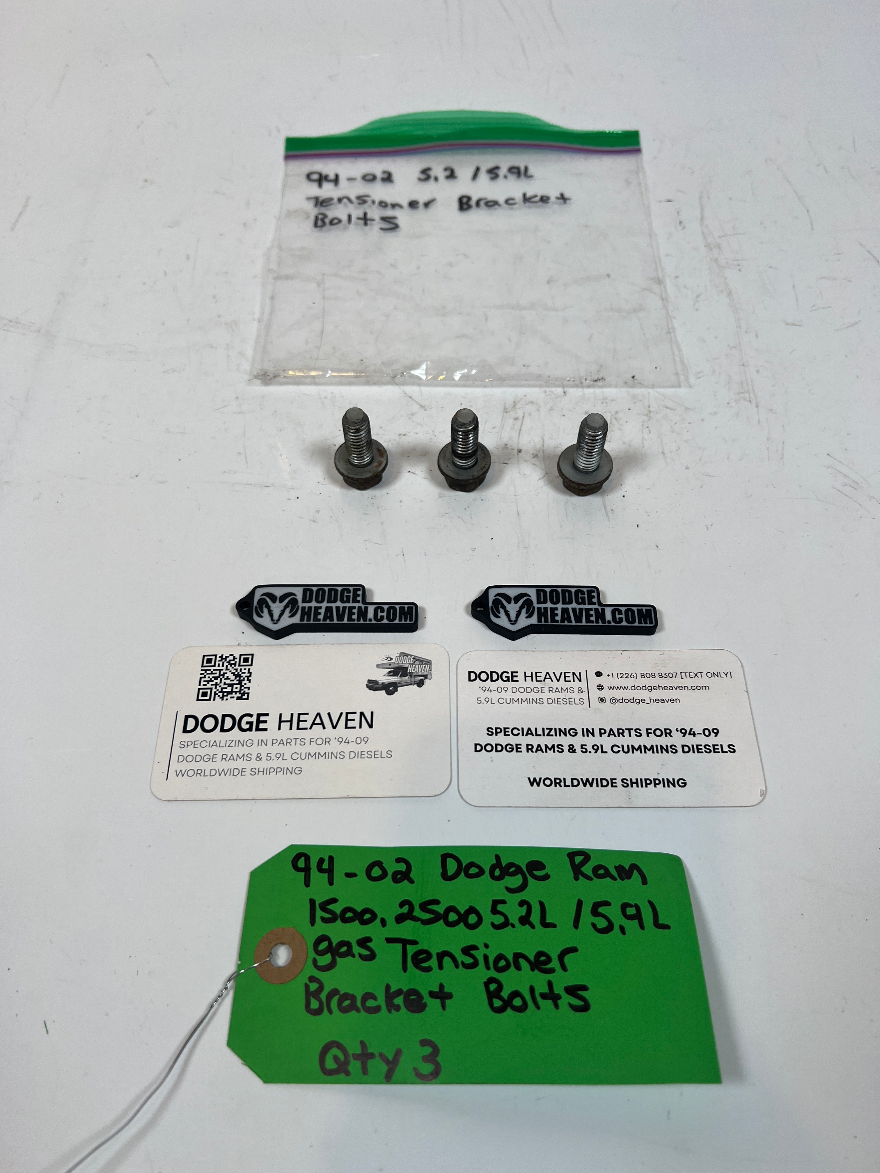 1994-2002 Dodge Ram 1500 2500 5.2L / 5.9l Gas Tensioner Bracket Bolts Qty 3
