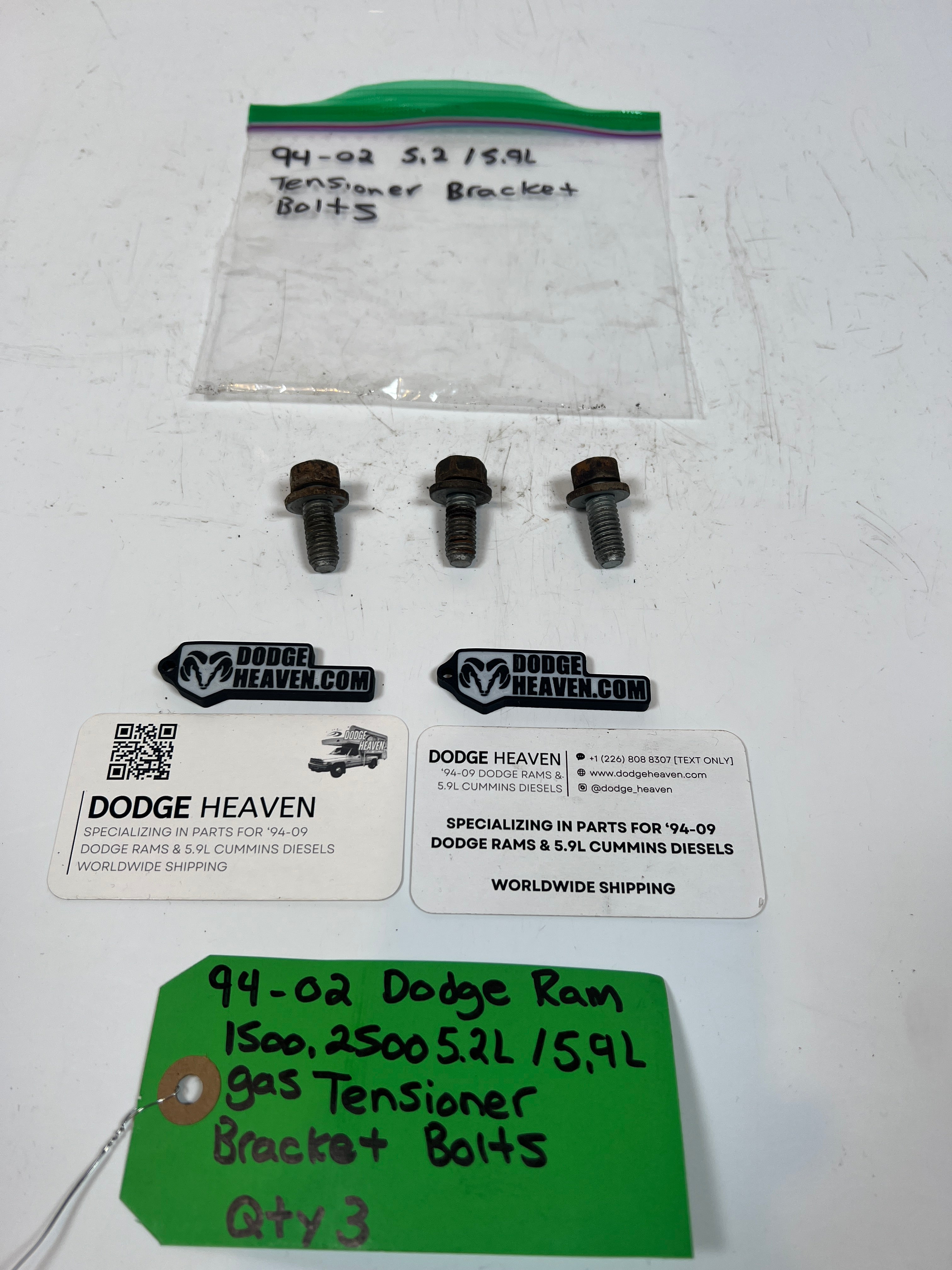 1994-2002 Dodge Ram 1500 2500 5.2L / 5.9l Gas Tensioner Bracket Bolts Qty 3