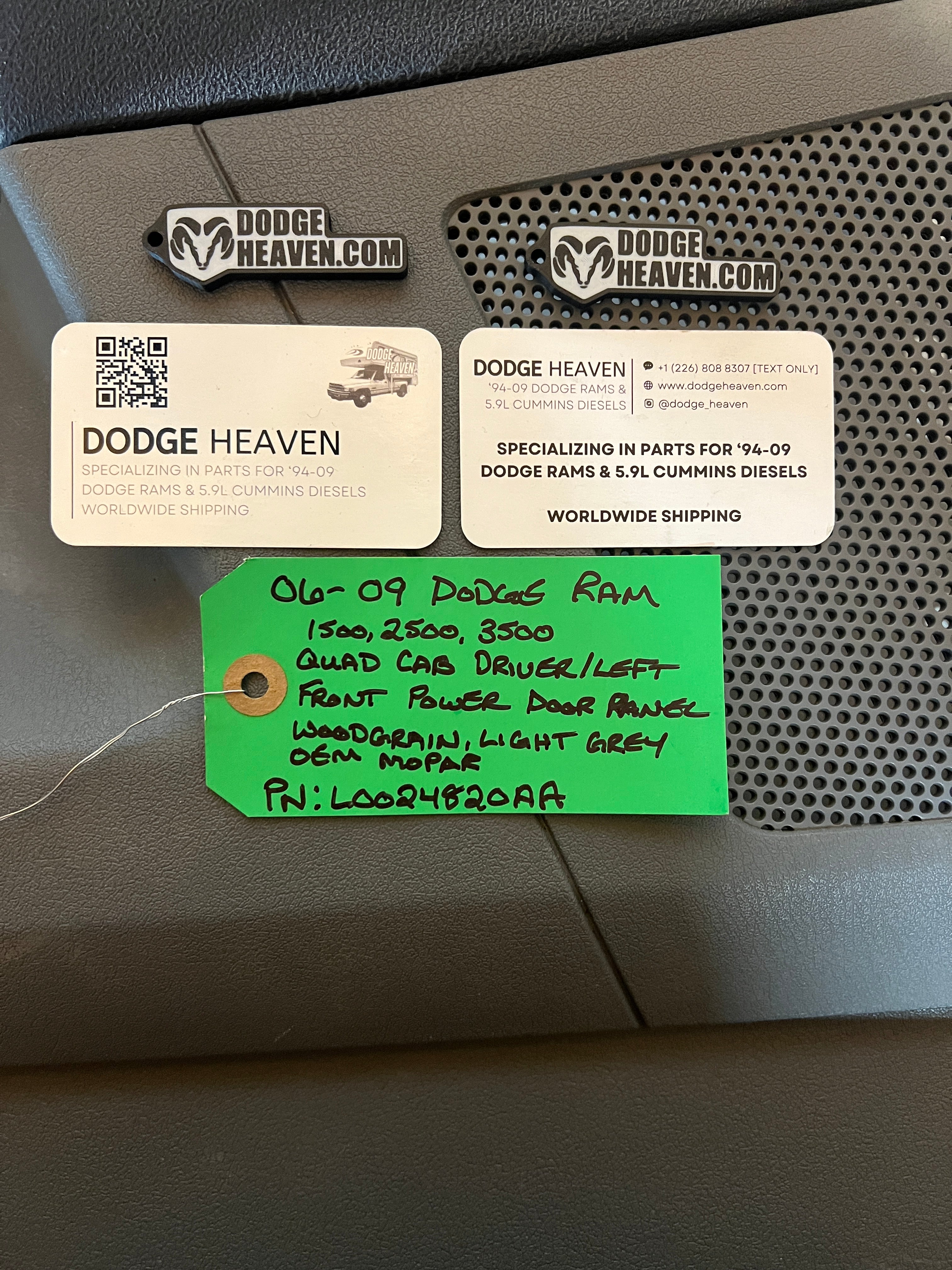 2006-2009 Dodge Ram 1500-3500 Driver Quad Cab Wood Grain Laramie Door Panel