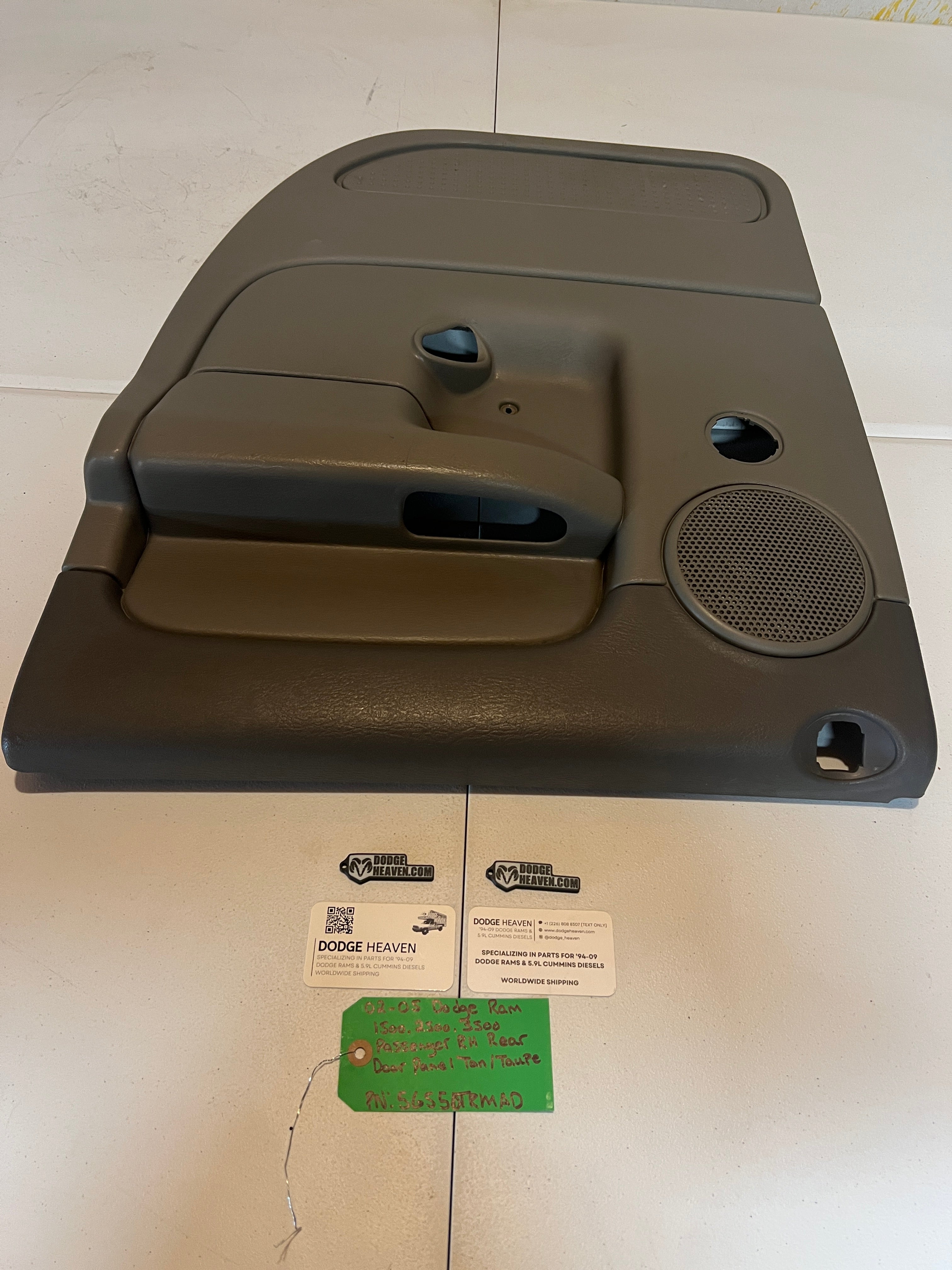 2002-2005 Dodge Ram 1500-3500 Passenger RH Rear Door Panel Tan / Taupe