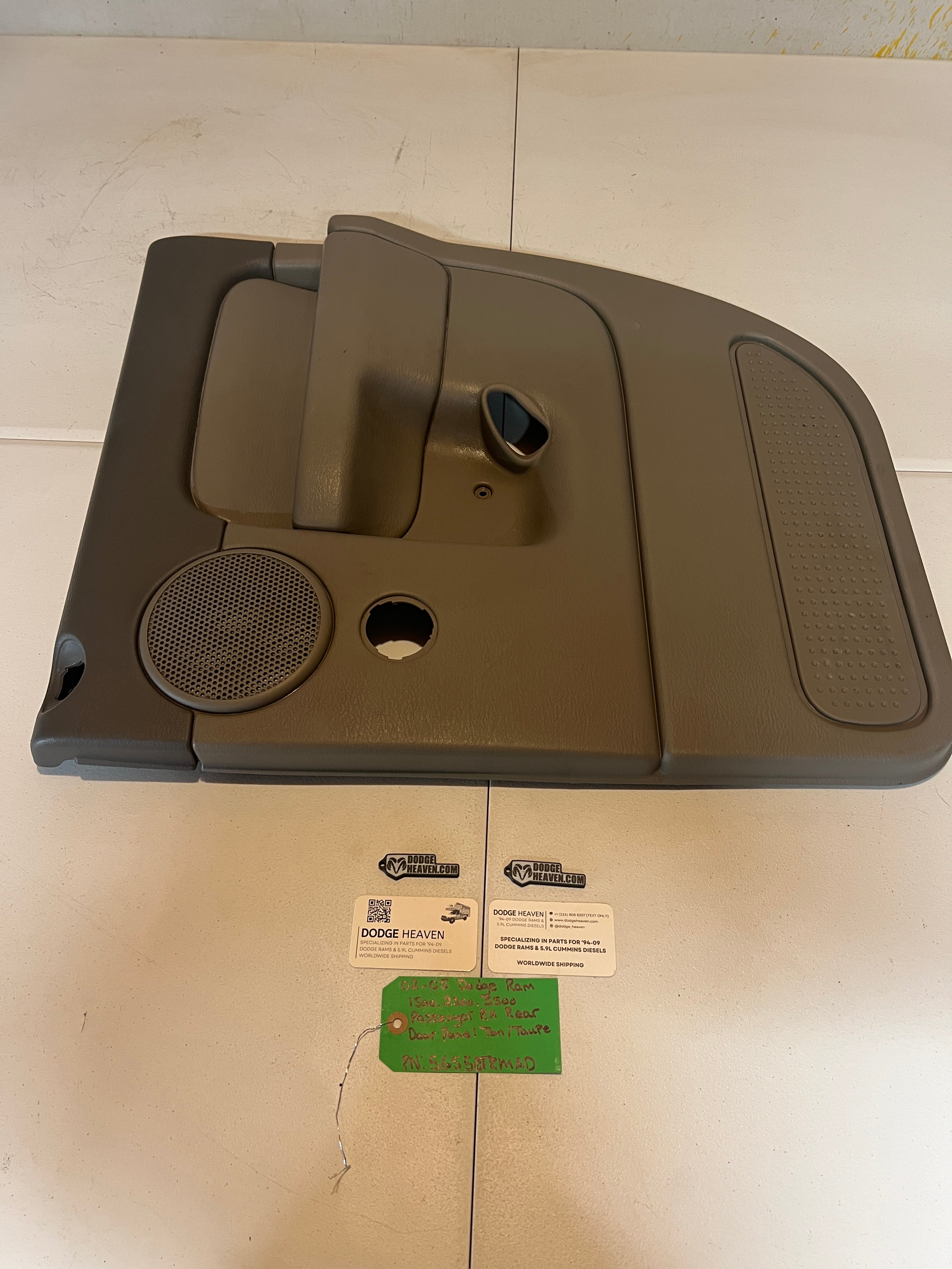 2002-2005 Dodge Ram 1500-3500 Passenger RH Rear Door Panel Tan / Taupe