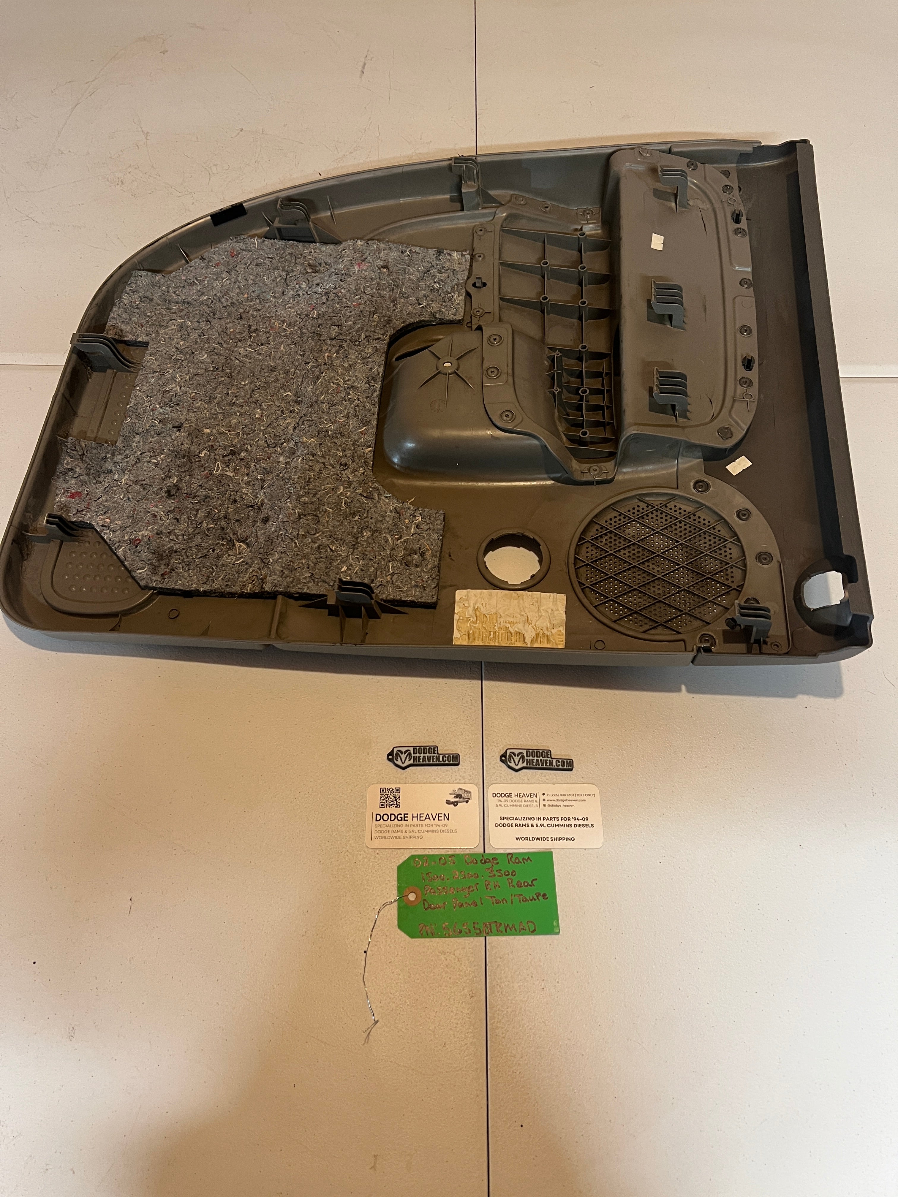 2002-2005 Dodge Ram 1500-3500 Passenger RH Rear Door Panel Tan / Taupe