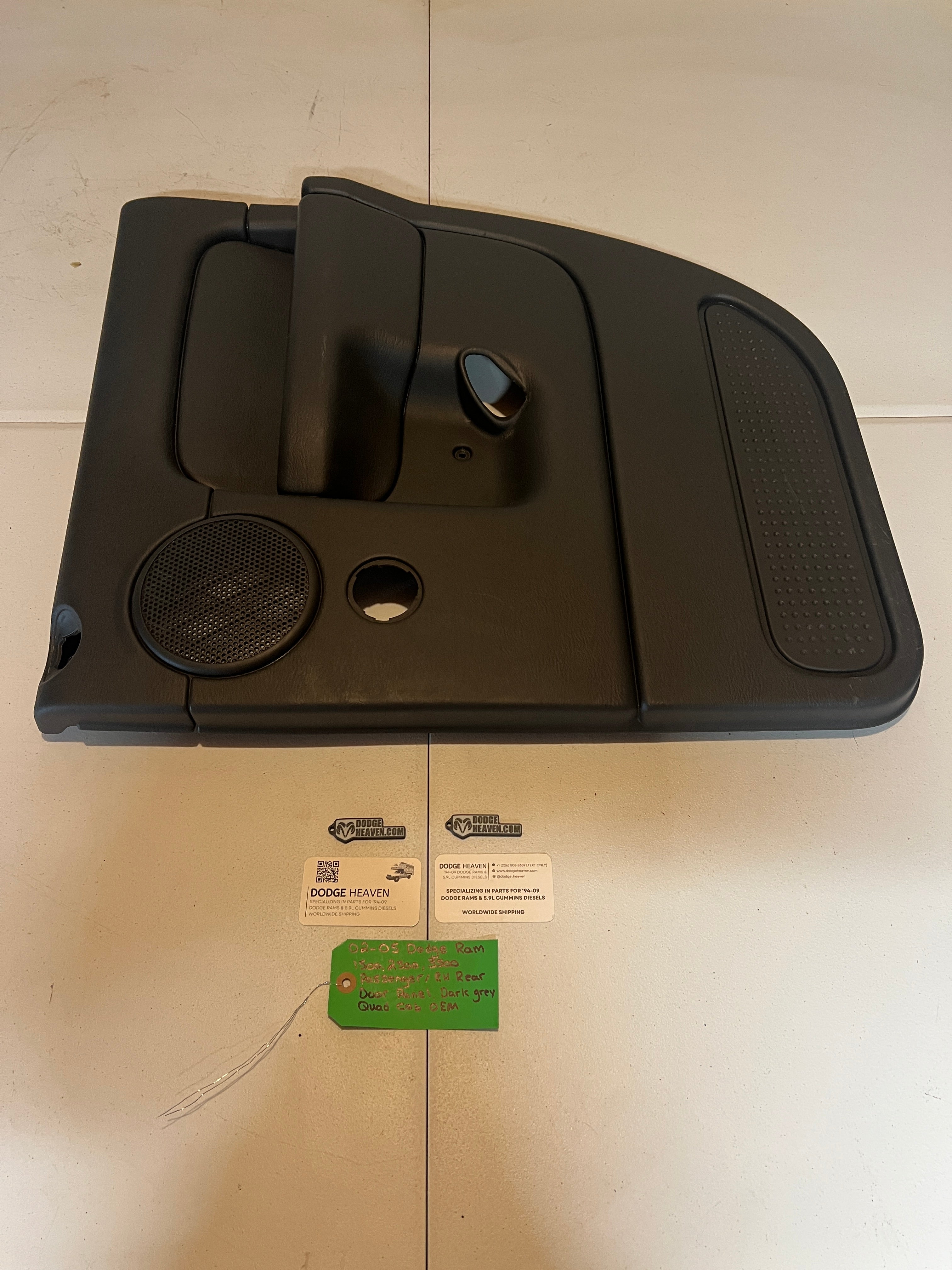 2002-2005 Dodge Ram 1500 2500 3500 Passenger RH Rear Door Panel Dark Grey
