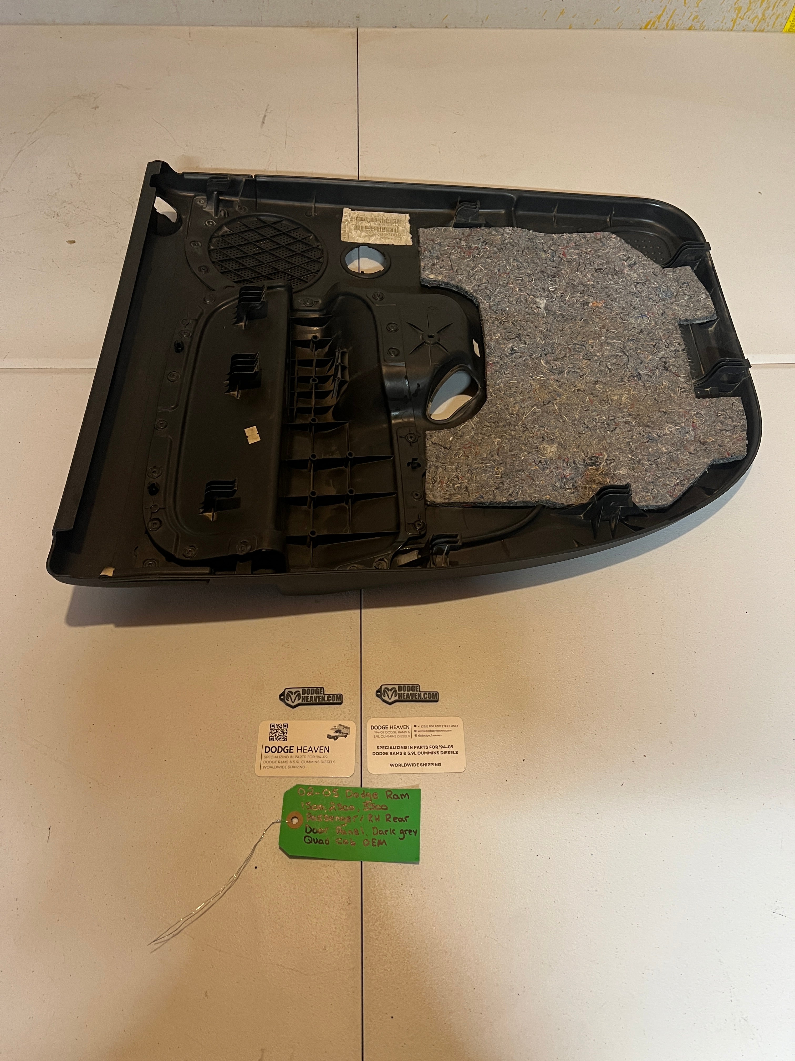 2002-2005 Dodge Ram 1500 2500 3500 Passenger RH Rear Door Panel Dark Grey
