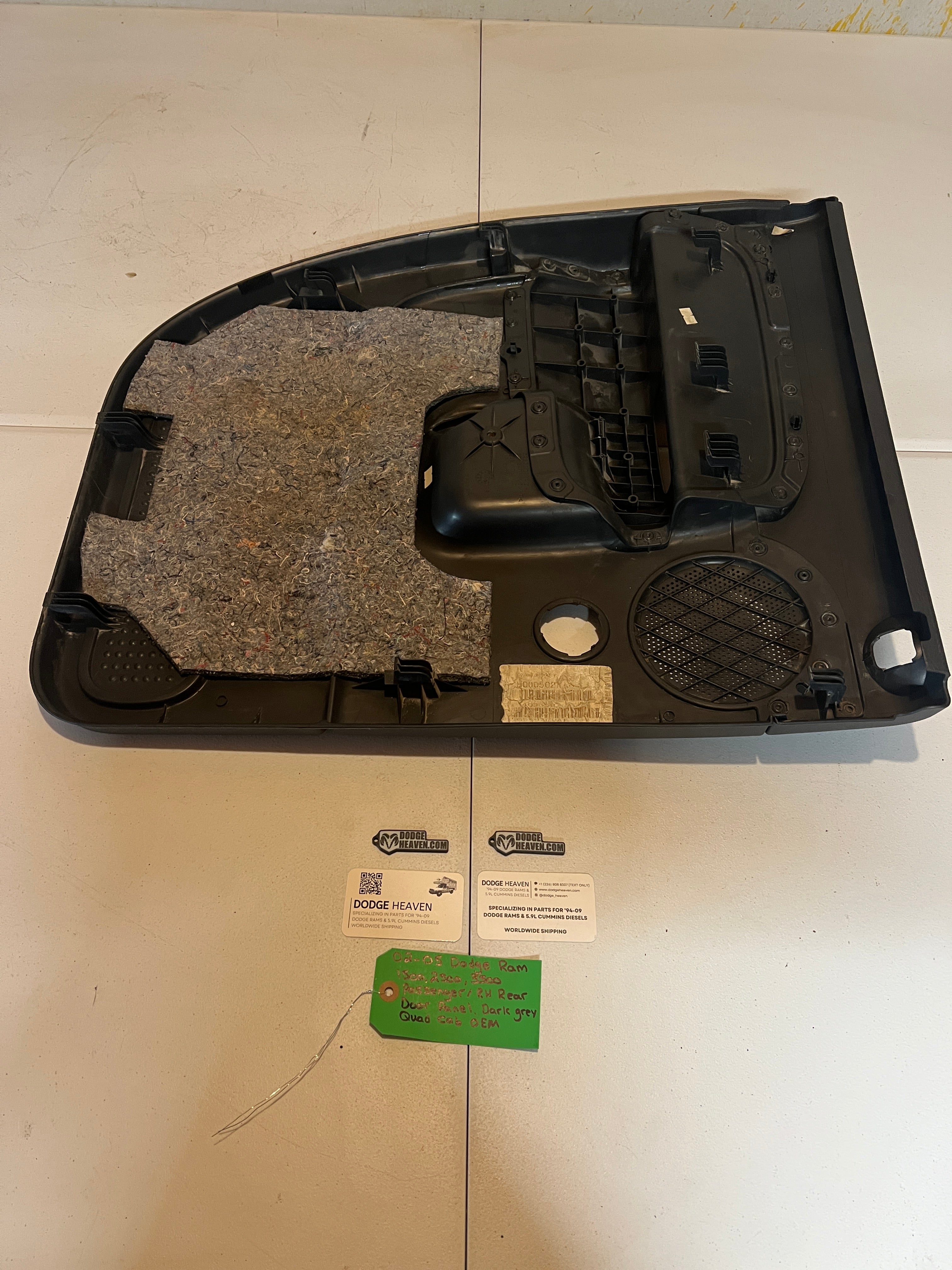 2002-2005 Dodge Ram 1500 2500 3500 Passenger RH Rear Door Panel Dark Grey