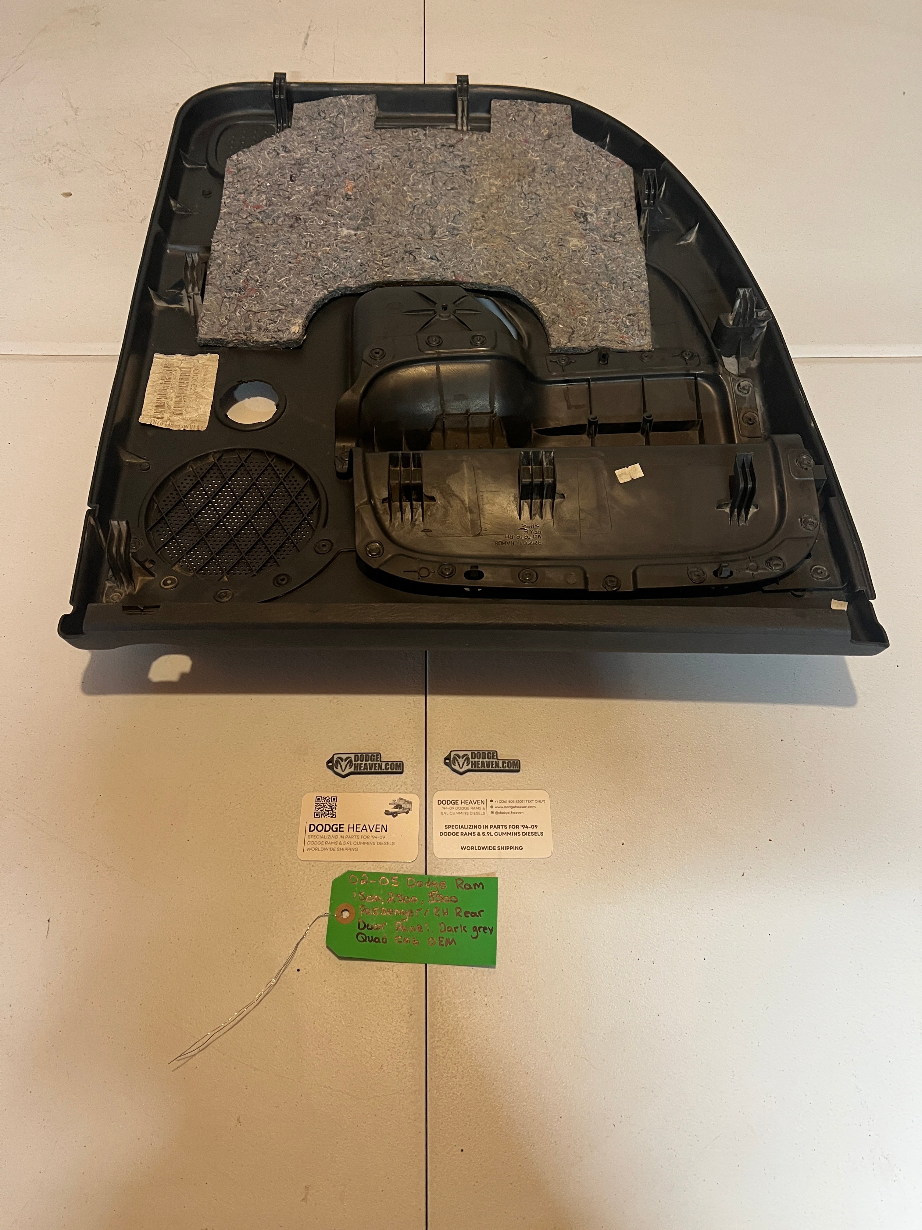 2002-2005 Dodge Ram 1500 2500 3500 Passenger RH Rear Door Panel Dark Grey