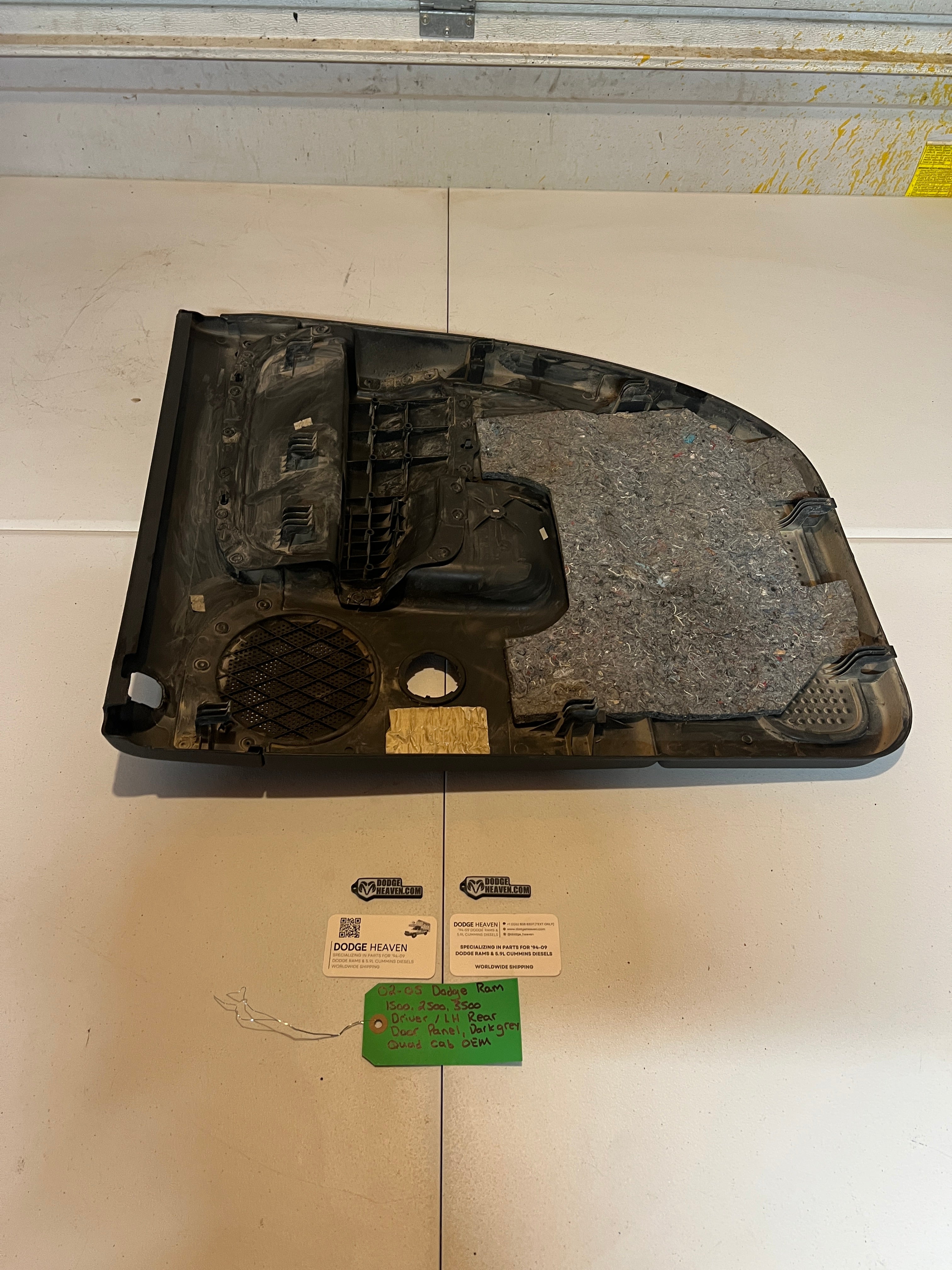 2002-2005 Dodge Ram 1500 2500 3500 Drivers LH Rear Door Panel Dark Grey