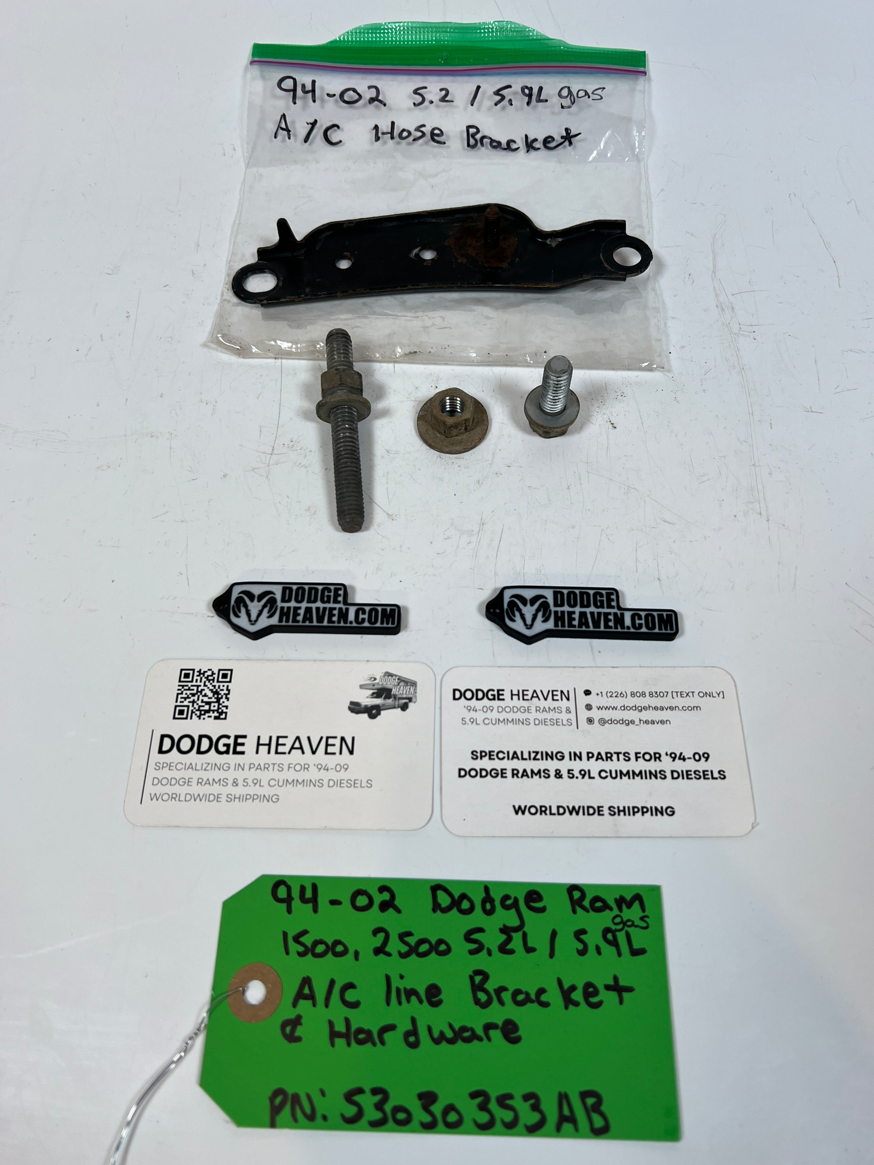 1994-2002 Dodge Ram 1500 2500 5.2L/5.9L Gas A/C Line Bracket & Hardware