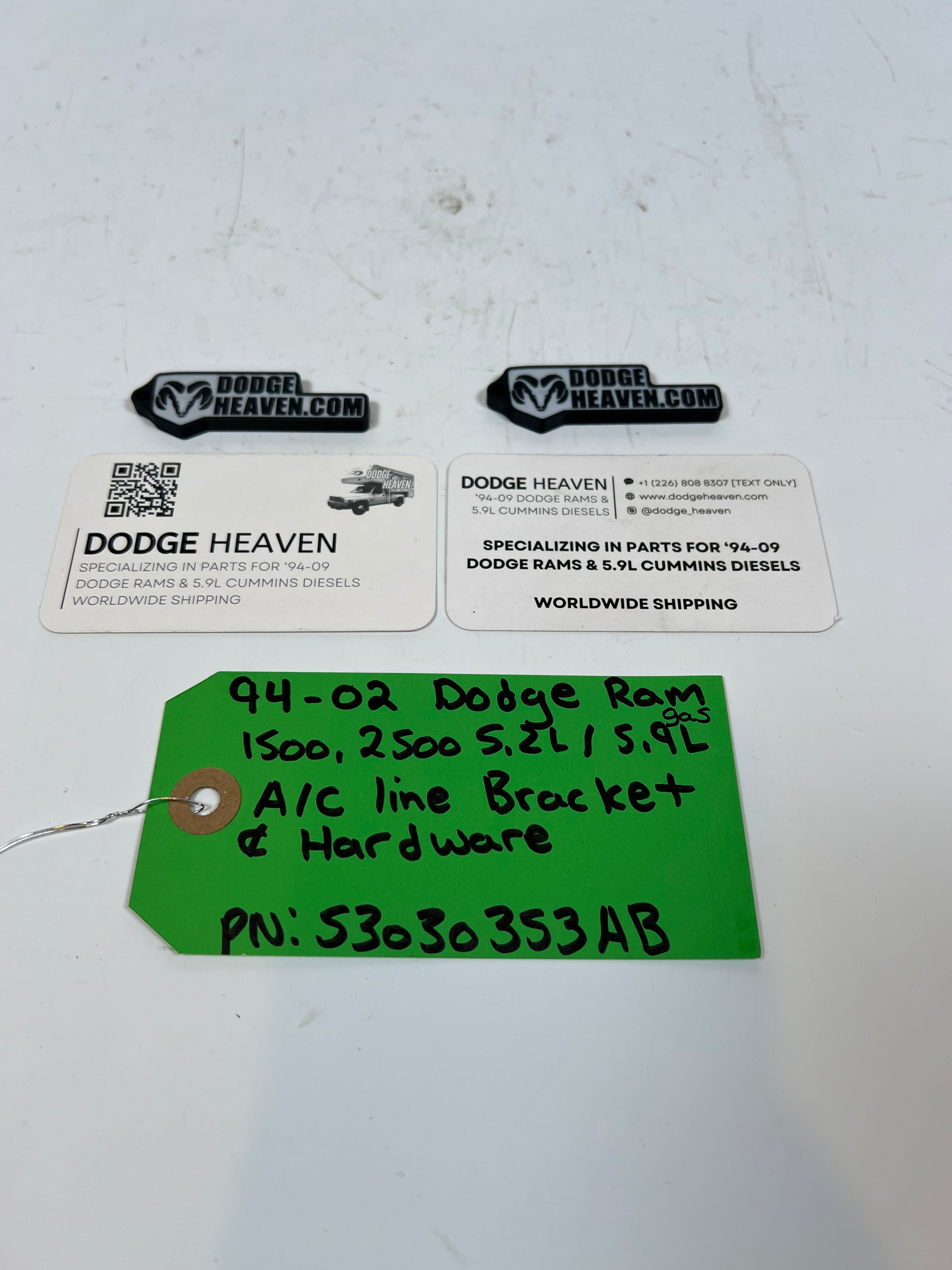 1994-2002 Dodge Ram 1500 2500 5.2L/5.9L Gas A/C Line Bracket & Hardware