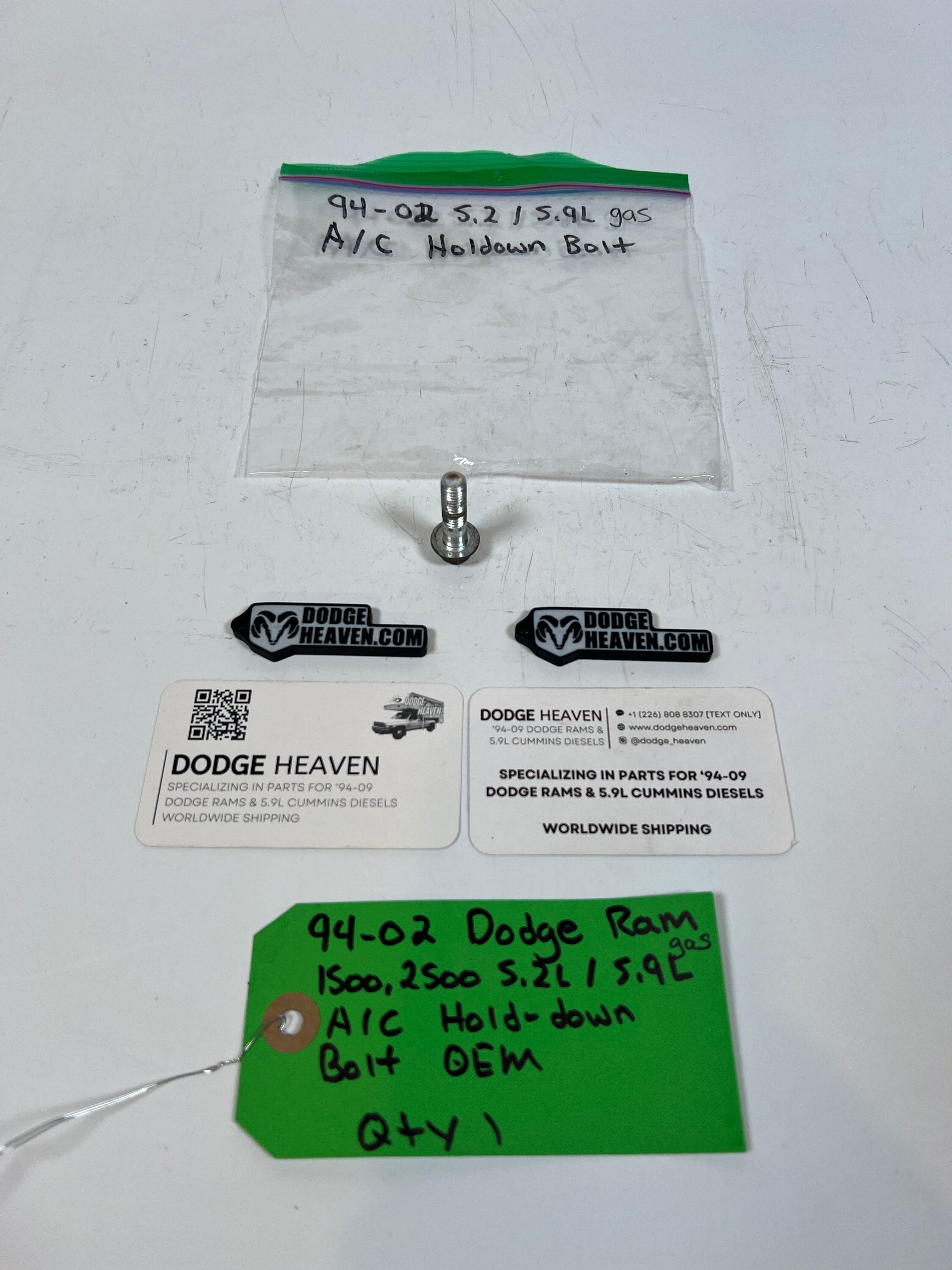 1994-2002 Dodge Ram 1500 2500 5.2L/5.9L Gas A/C Line Hold Down Bolt