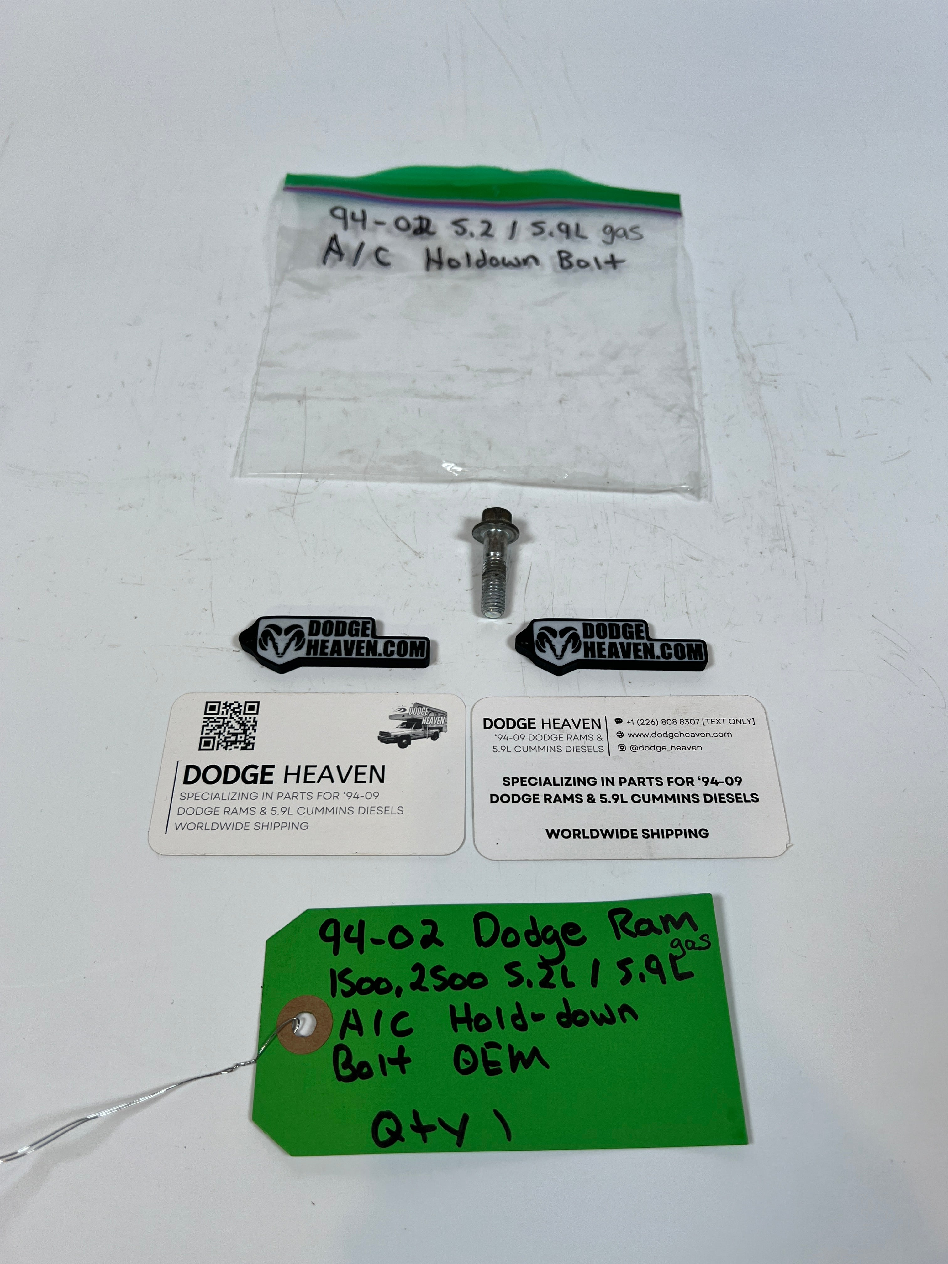 1994-2002 Dodge Ram 1500 2500 5.2L/5.9L Gas A/C Line Hold Down Bolt