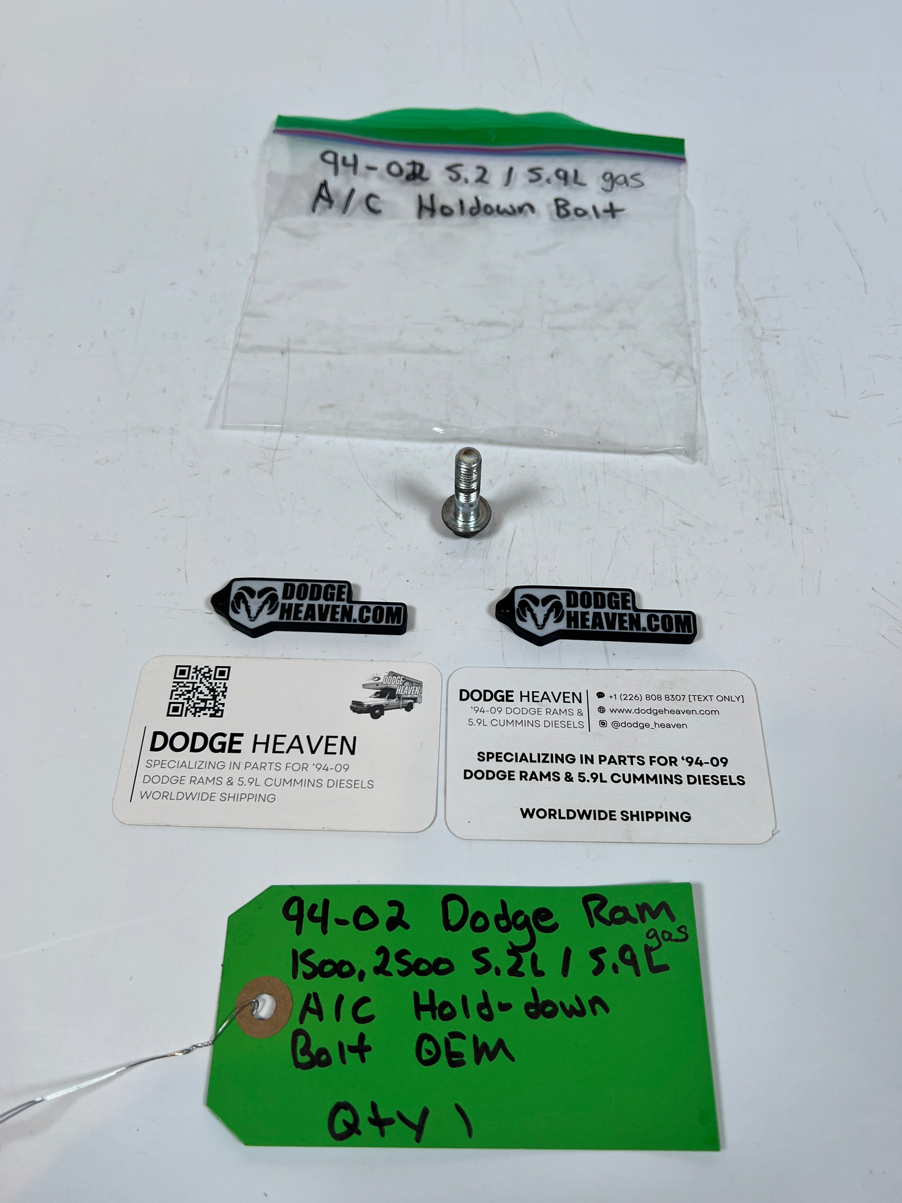 1994-2002 Dodge Ram 1500 2500 5.2L/5.9L Gas A/C Line Hold Down Bolt