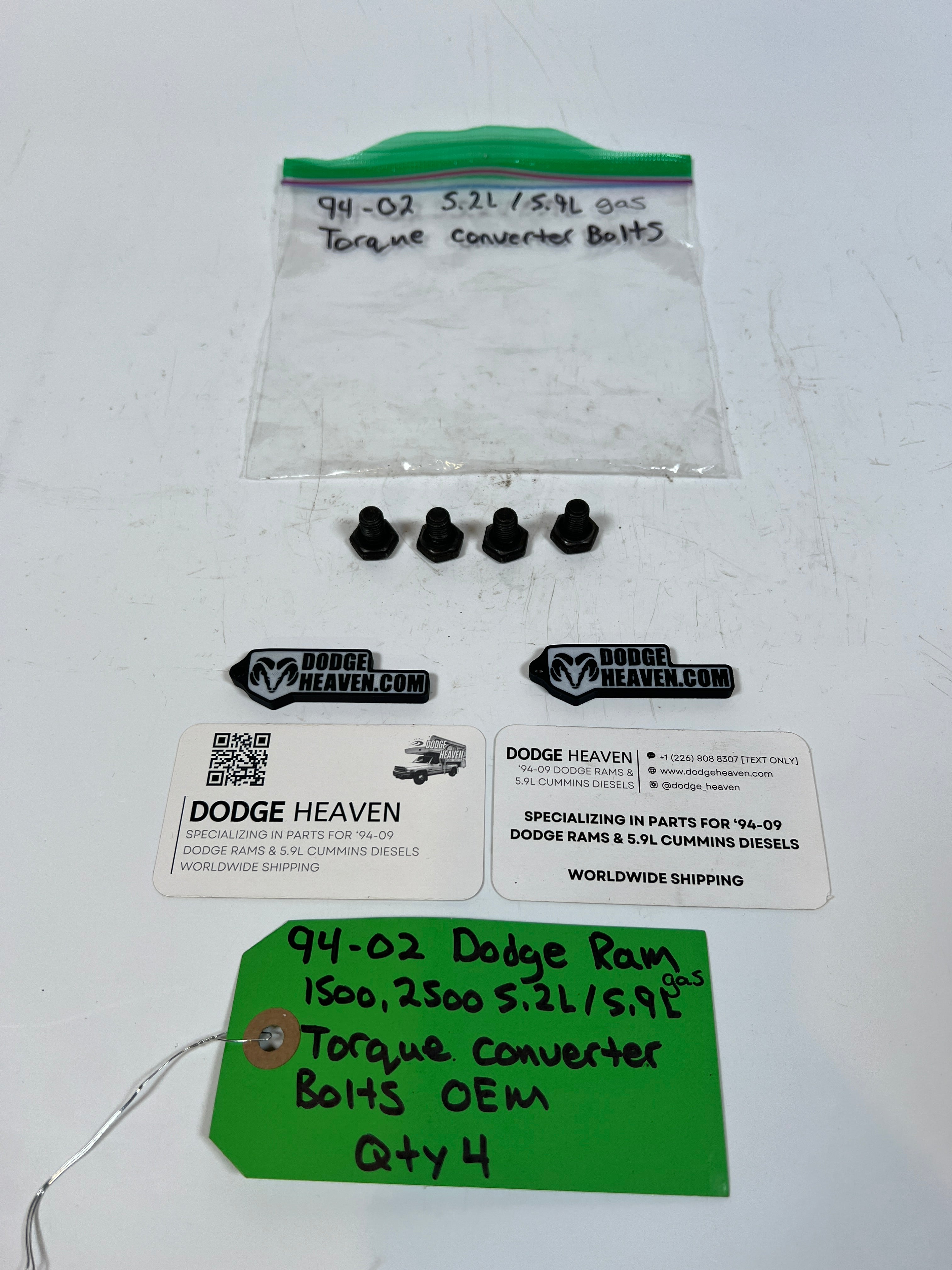 1994-2002 Dodge Ram 1500 2500 5.2L/5.9L Gas Torque Converter Bolts Qty 4