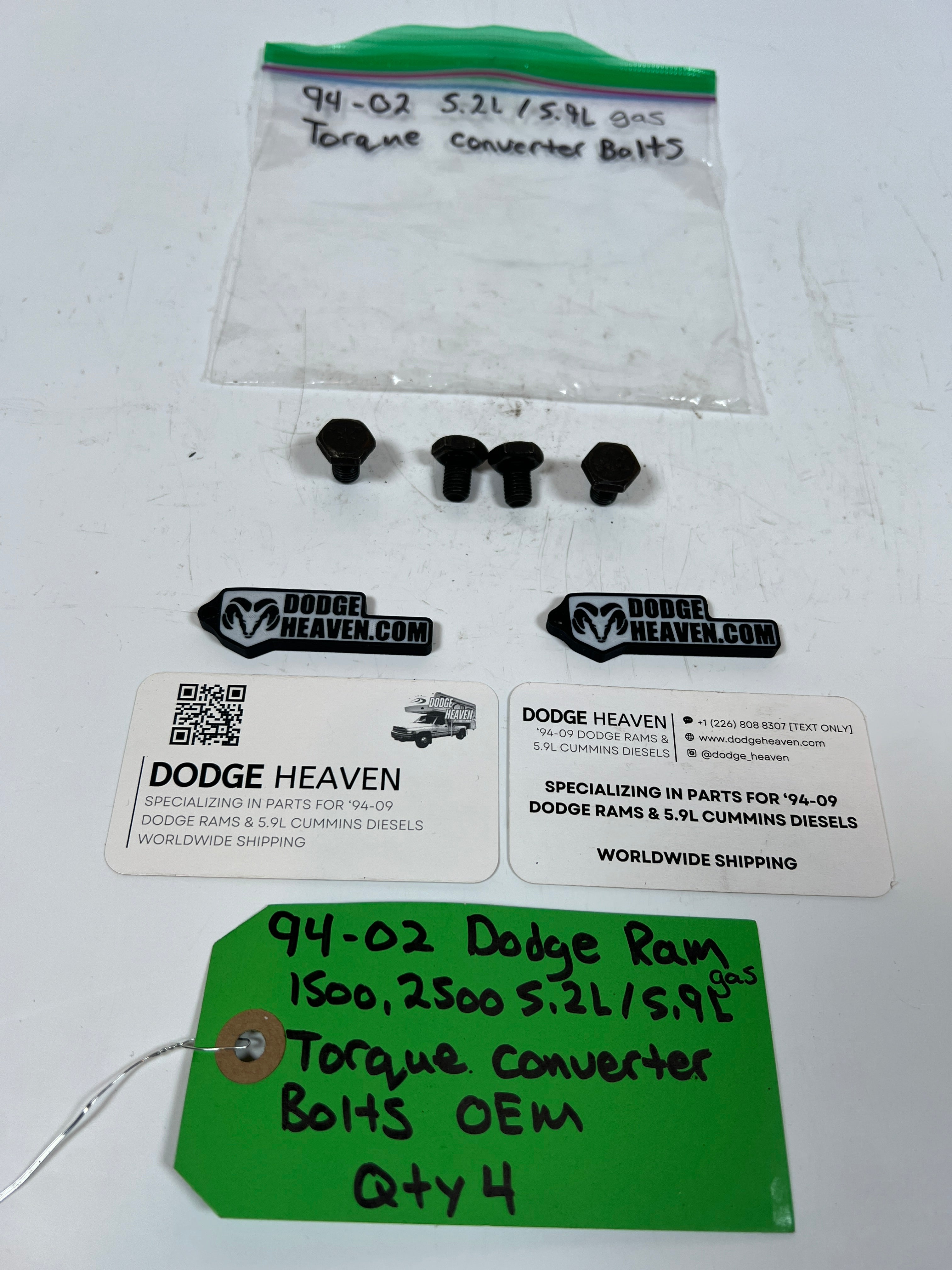 1994-2002 Dodge Ram 1500 2500 5.2L/5.9L Gas Torque Converter Bolts Qty 4