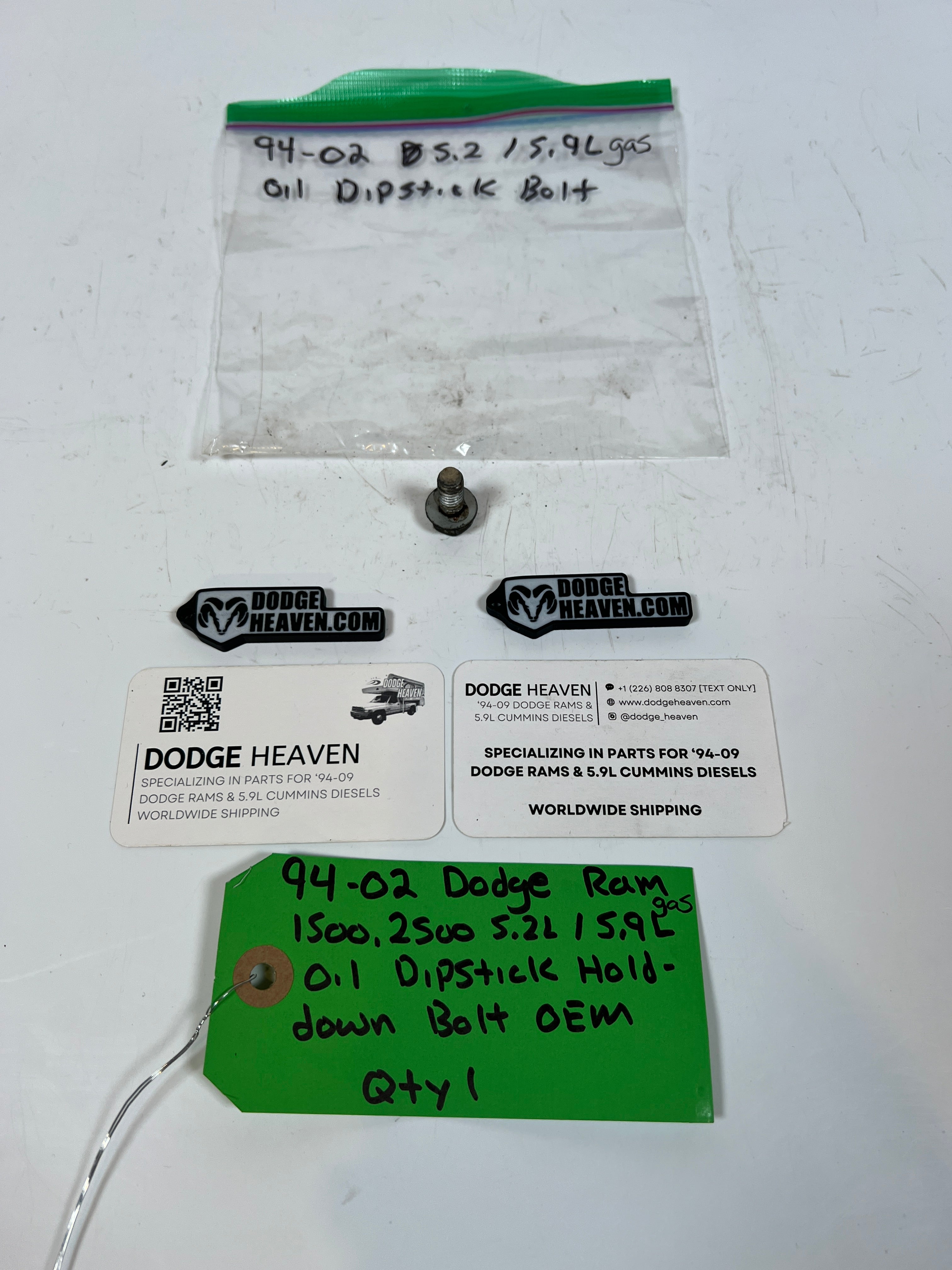 1994-2002 Dodge Ram 1500 2500 5.2L/5.9L Gas Oil Dipstick Hold-Down Bolt