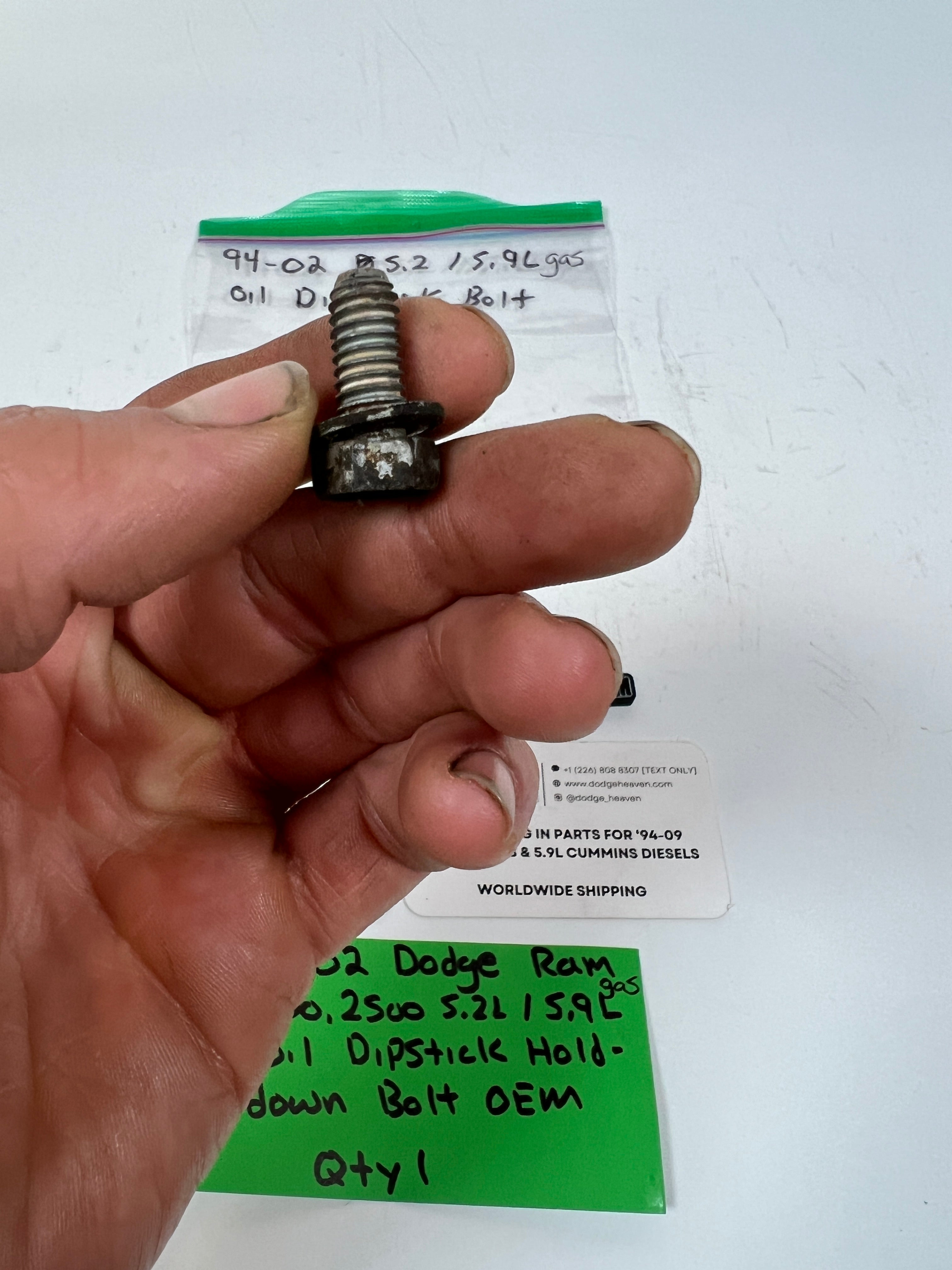 1994-2002 Dodge Ram 1500 2500 5.2L/5.9L Gas Oil Dipstick Hold-Down Bolt