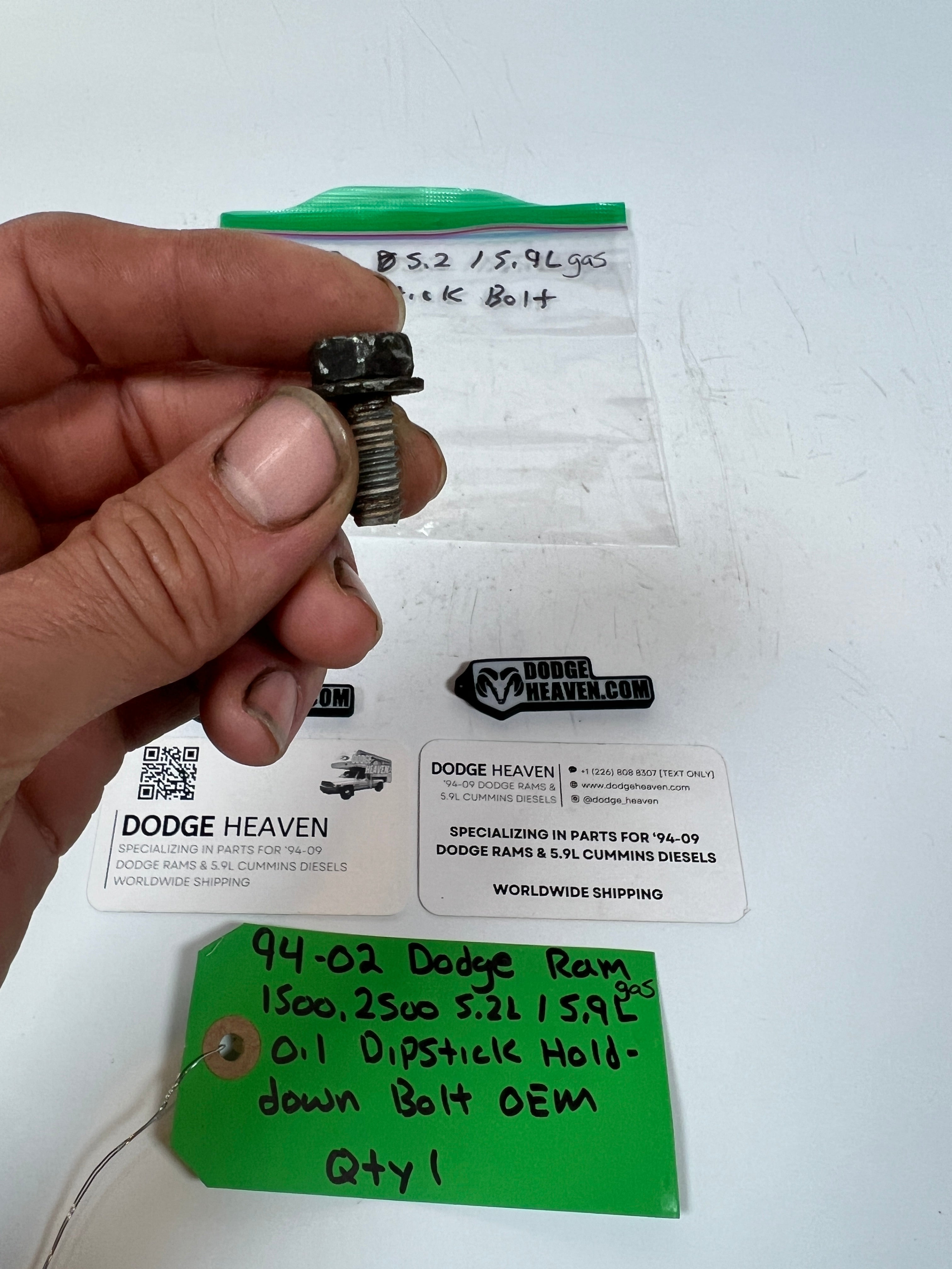 1994-2002 Dodge Ram 1500 2500 5.2L/5.9L Gas Oil Dipstick Hold-Down Bolt