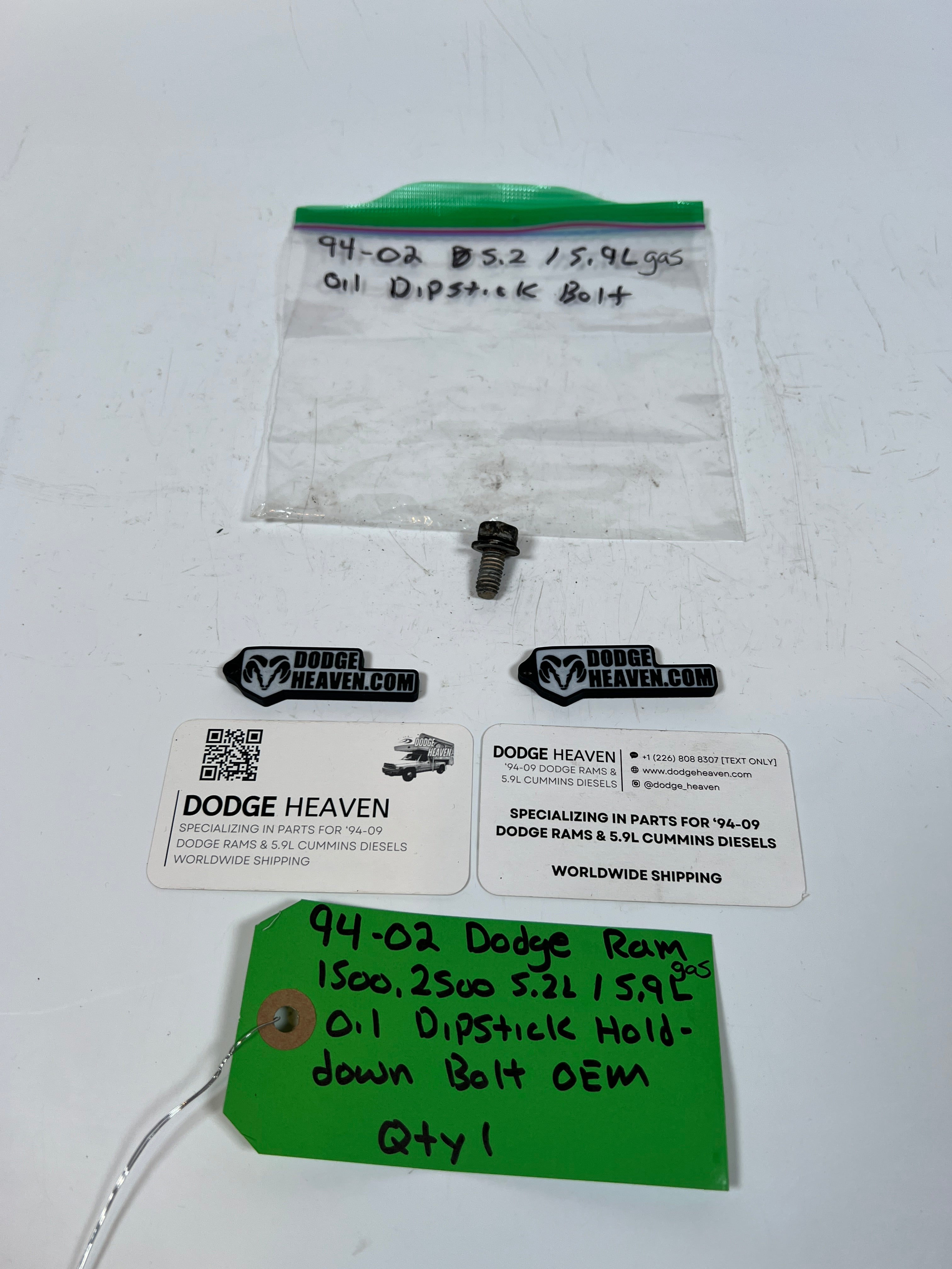 1994-2002 Dodge Ram 1500 2500 5.2L/5.9L Gas Oil Dipstick Hold-Down Bolt