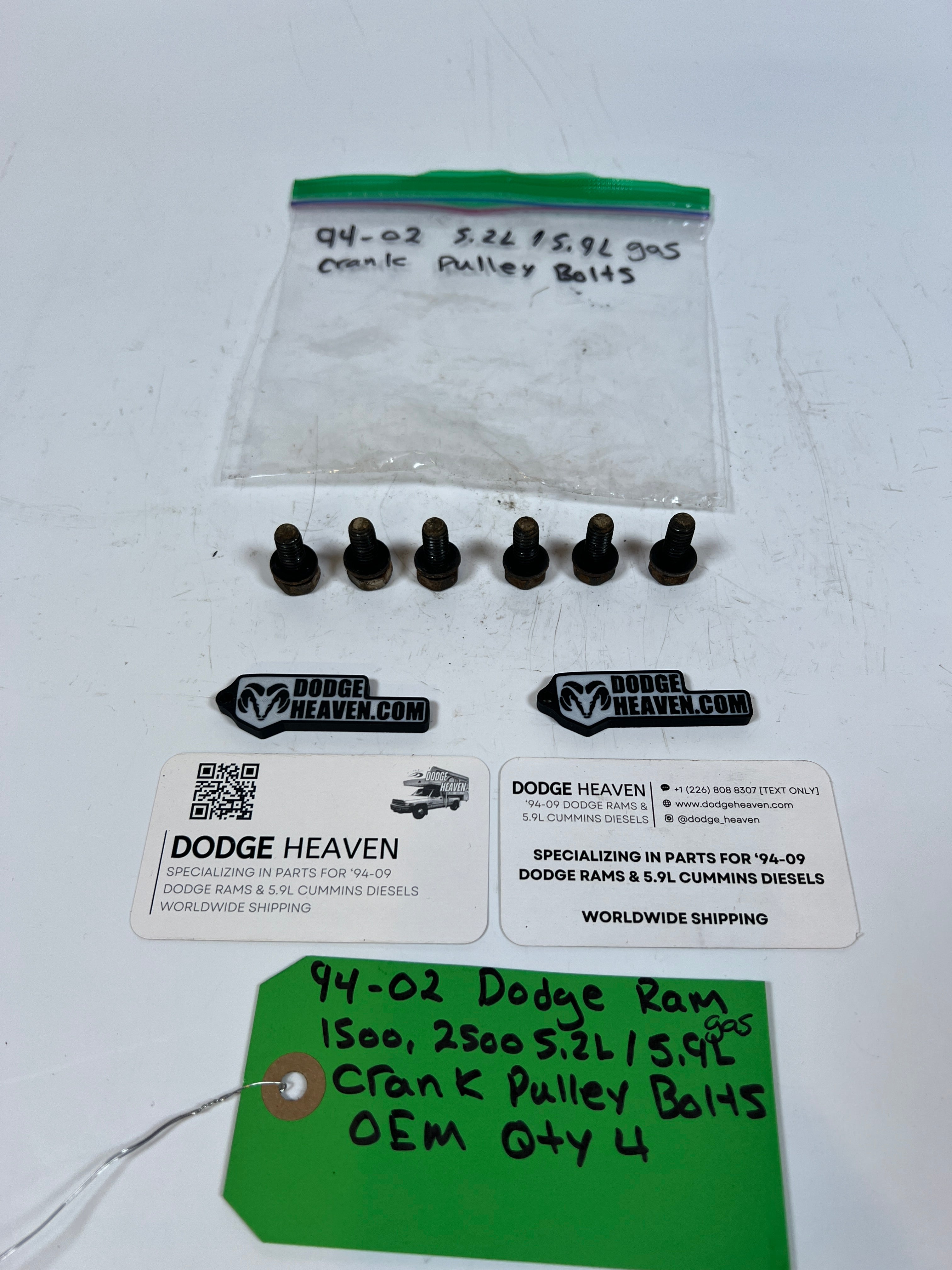 1994-2002 Dodge Ram 1500 2500 5.2L / 5.9L Gas Crank Pulley Bolts Qty 6