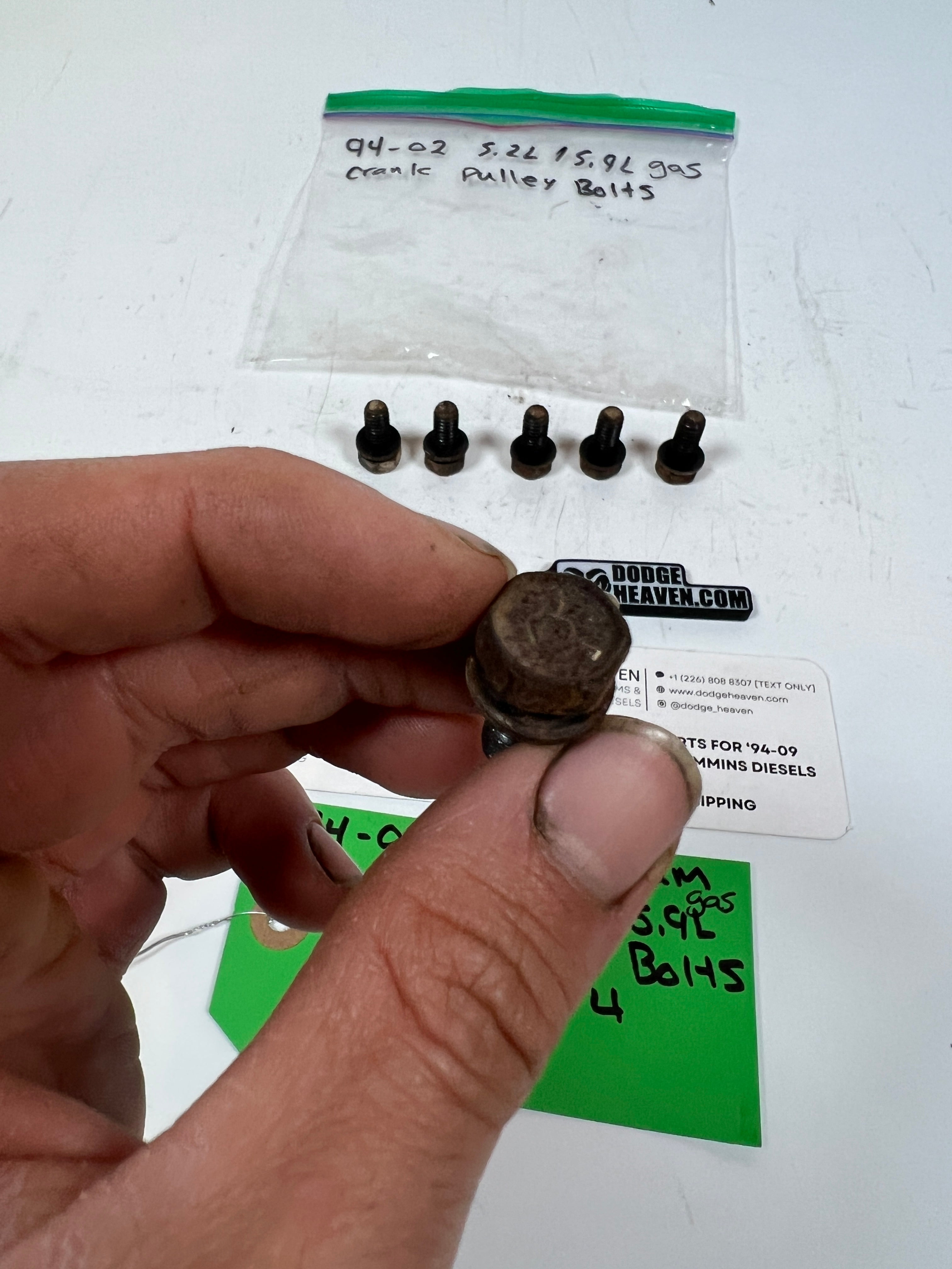 1994-2002 Dodge Ram 1500 2500 5.2L / 5.9L Gas Crank Pulley Bolts Qty 6