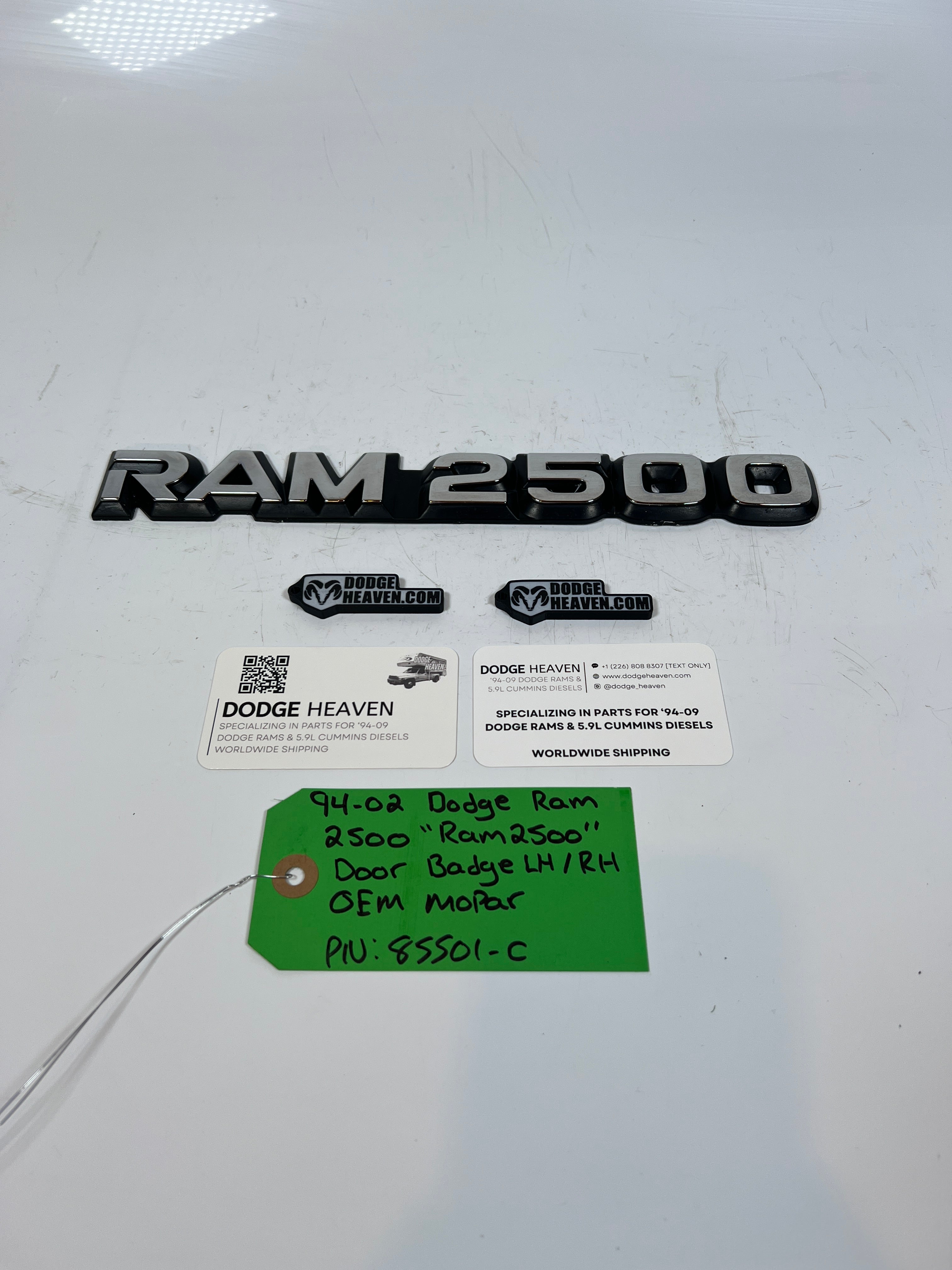 1994-2002 Dodge Ram 2500 "RAM 2500"Door Badge LH or RH