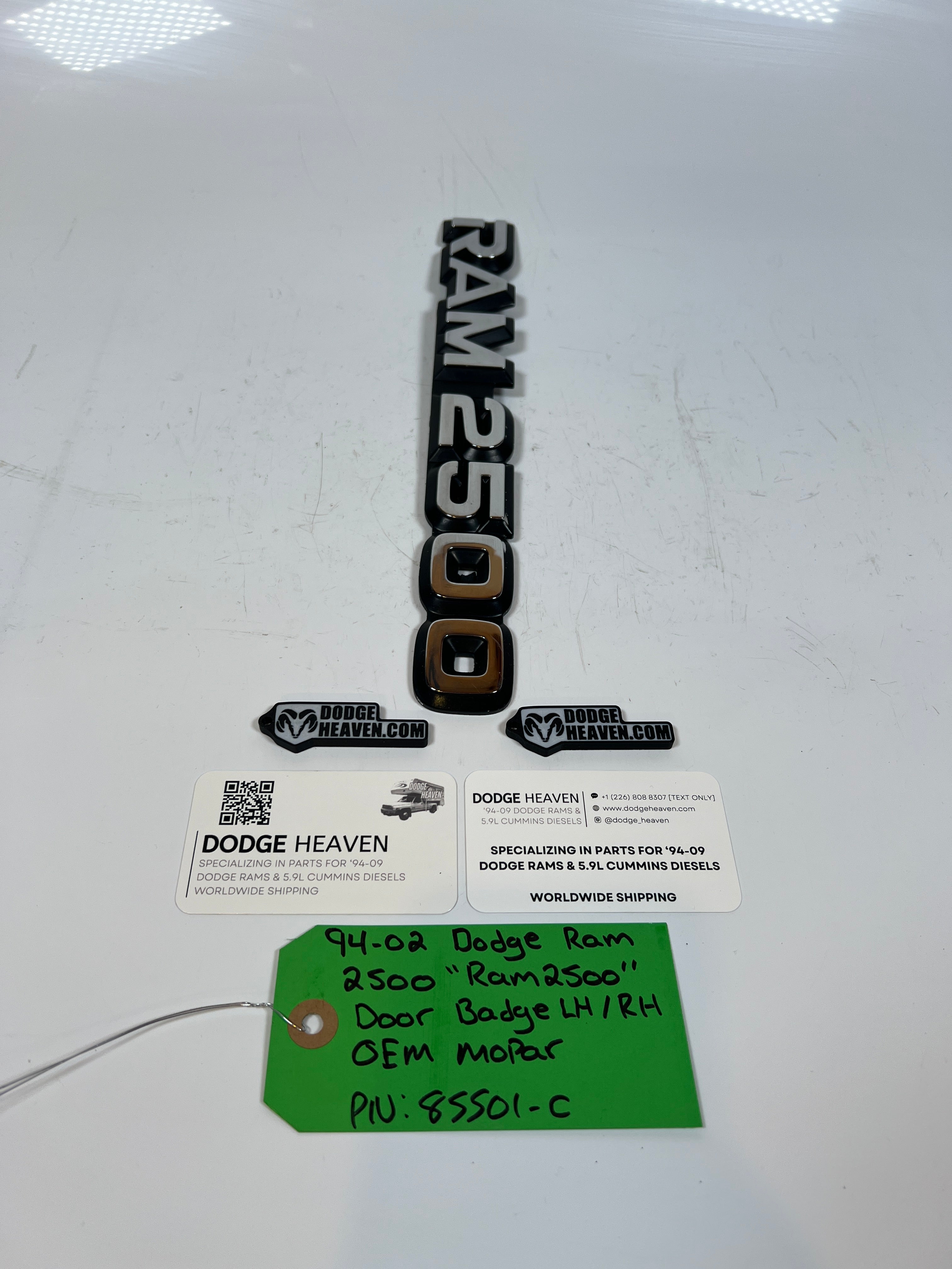 1994-2002 Dodge Ram 2500 "RAM 2500"Door Badge LH or RH