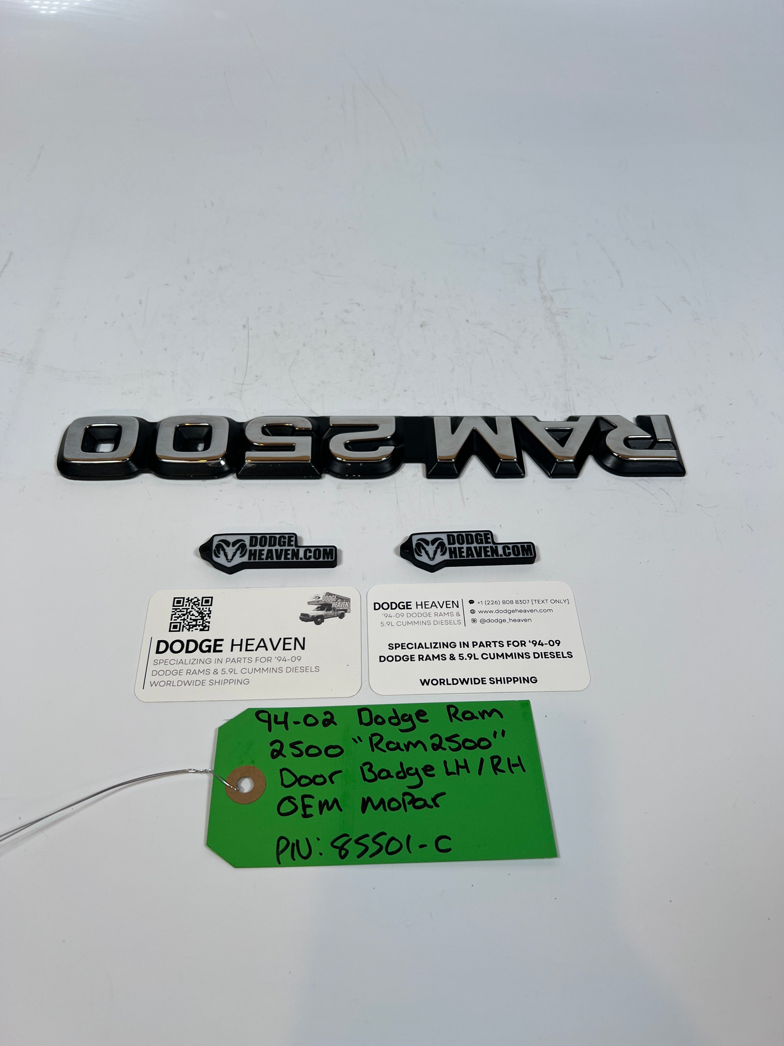 1994-2002 Dodge Ram 2500 "RAM 2500"Door Badge LH or RH