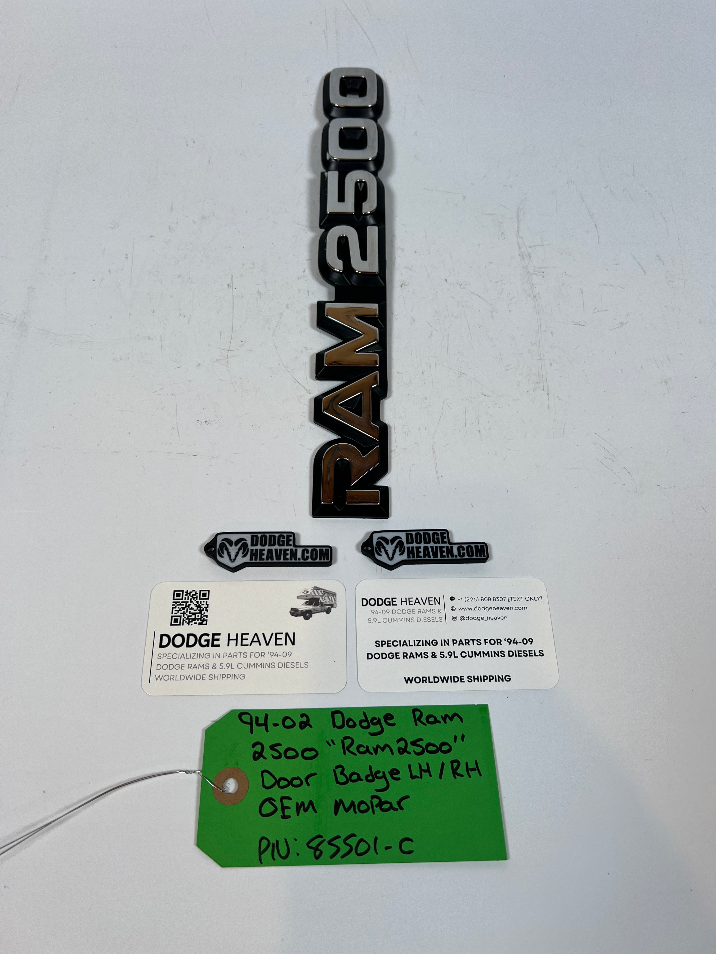 1994-2002 Dodge Ram 2500 "RAM 2500"Door Badge LH or RH
