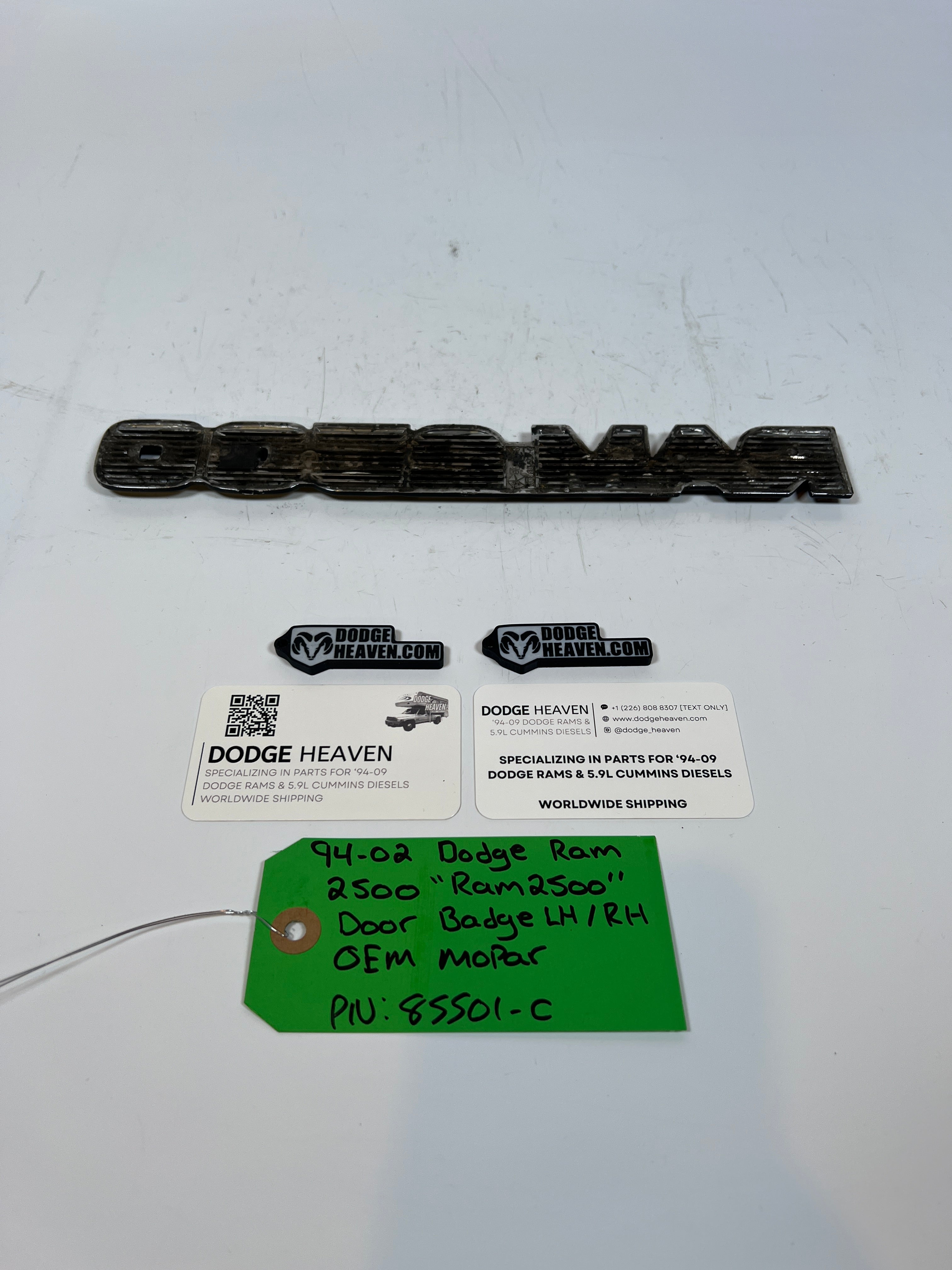 1994-2002 Dodge Ram 2500 "RAM 2500"Door Badge LH or RH