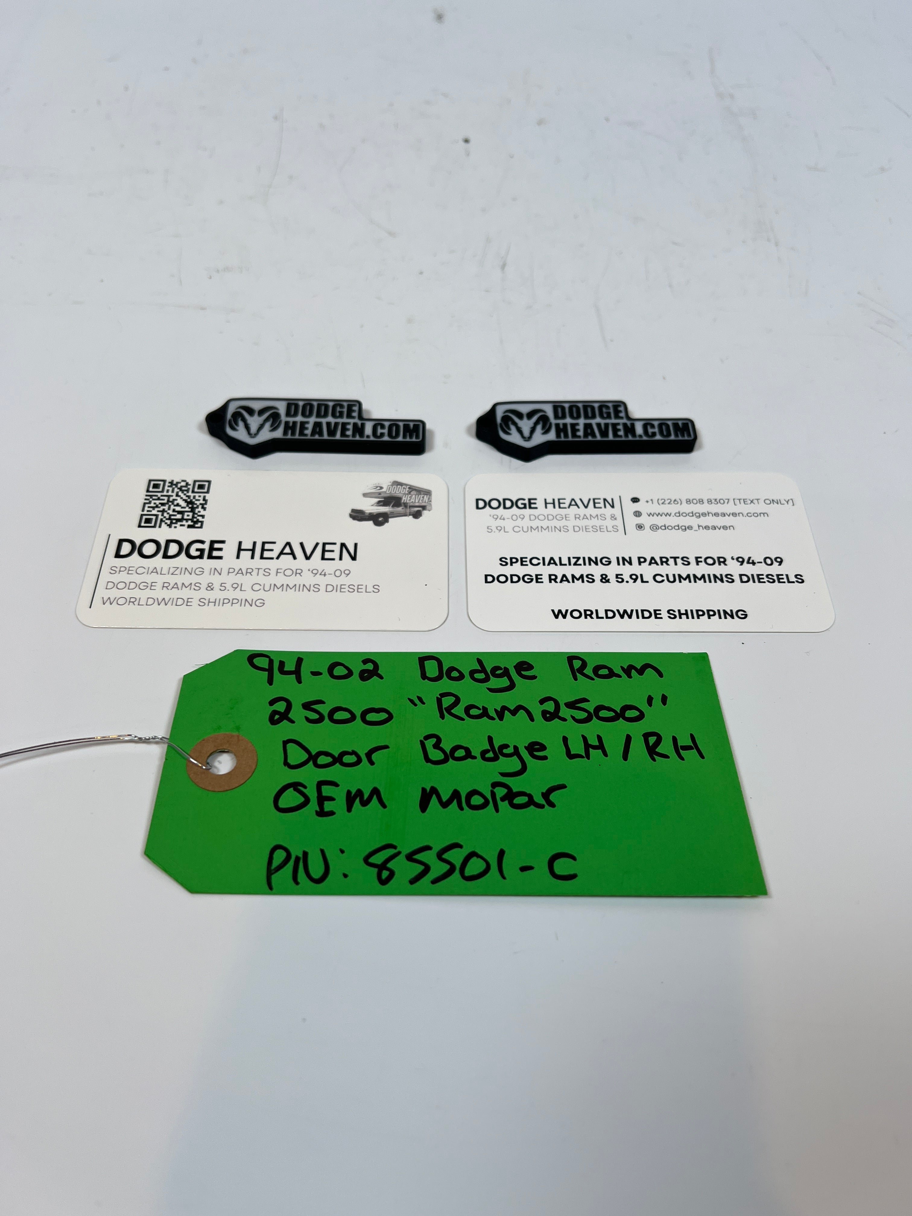1994-2002 Dodge Ram 2500 "RAM 2500"Door Badge LH or RH